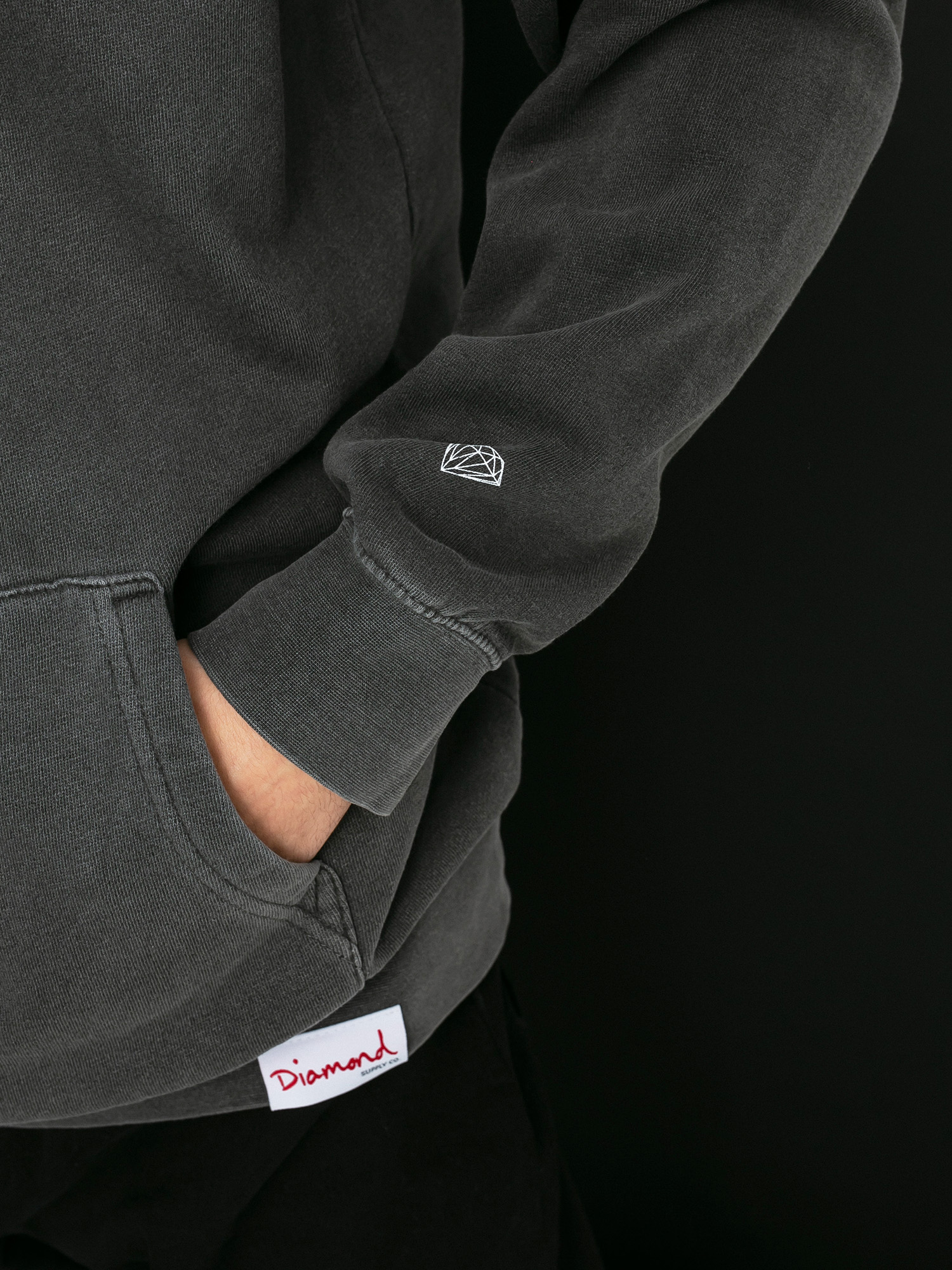 Bluza z kapturem Diamond Supply Co. Og Script Overdyed HD (black)