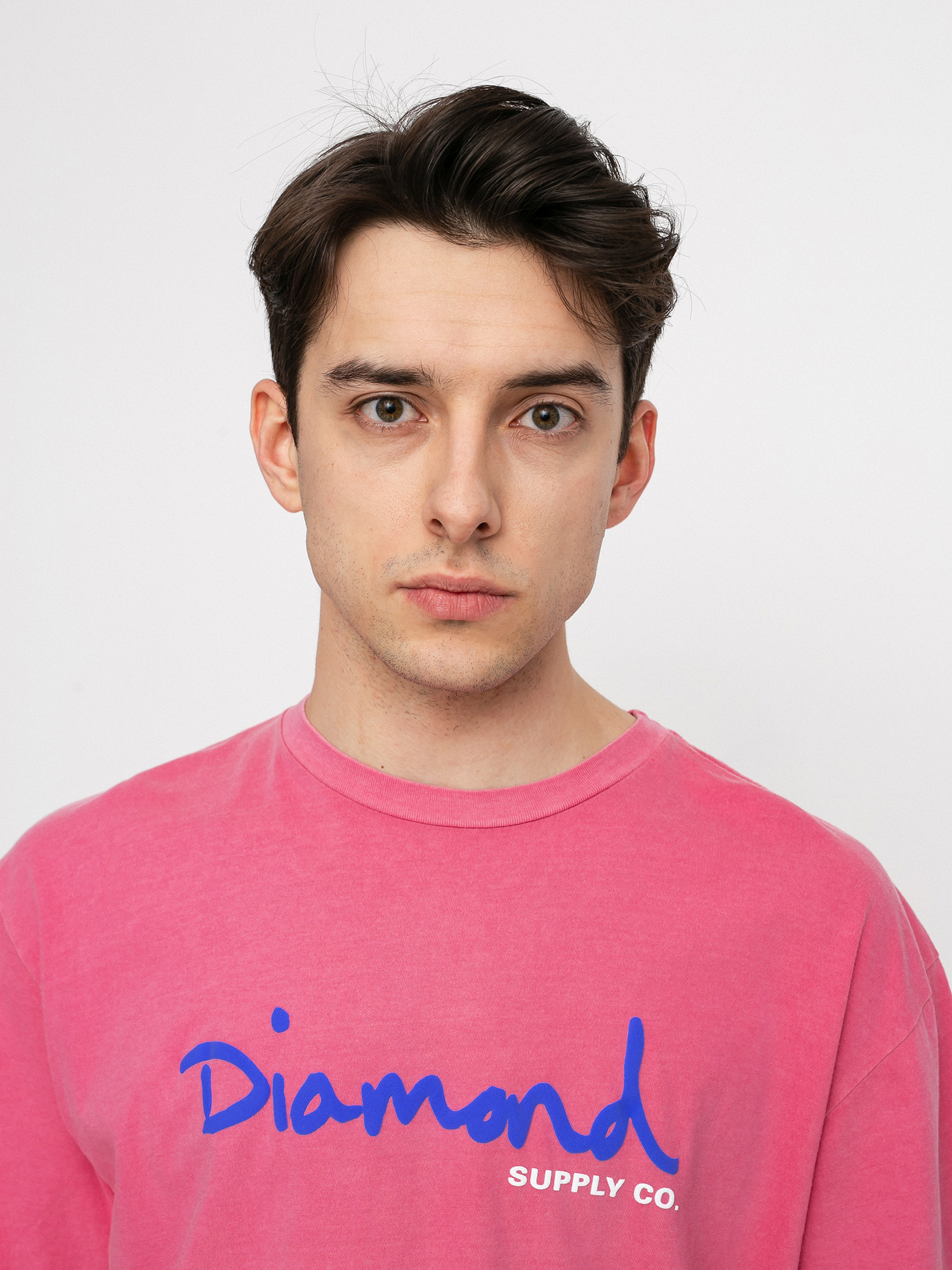 T-shirt Diamond Supply Co. Og Script Overdyed Puff Print (pink)