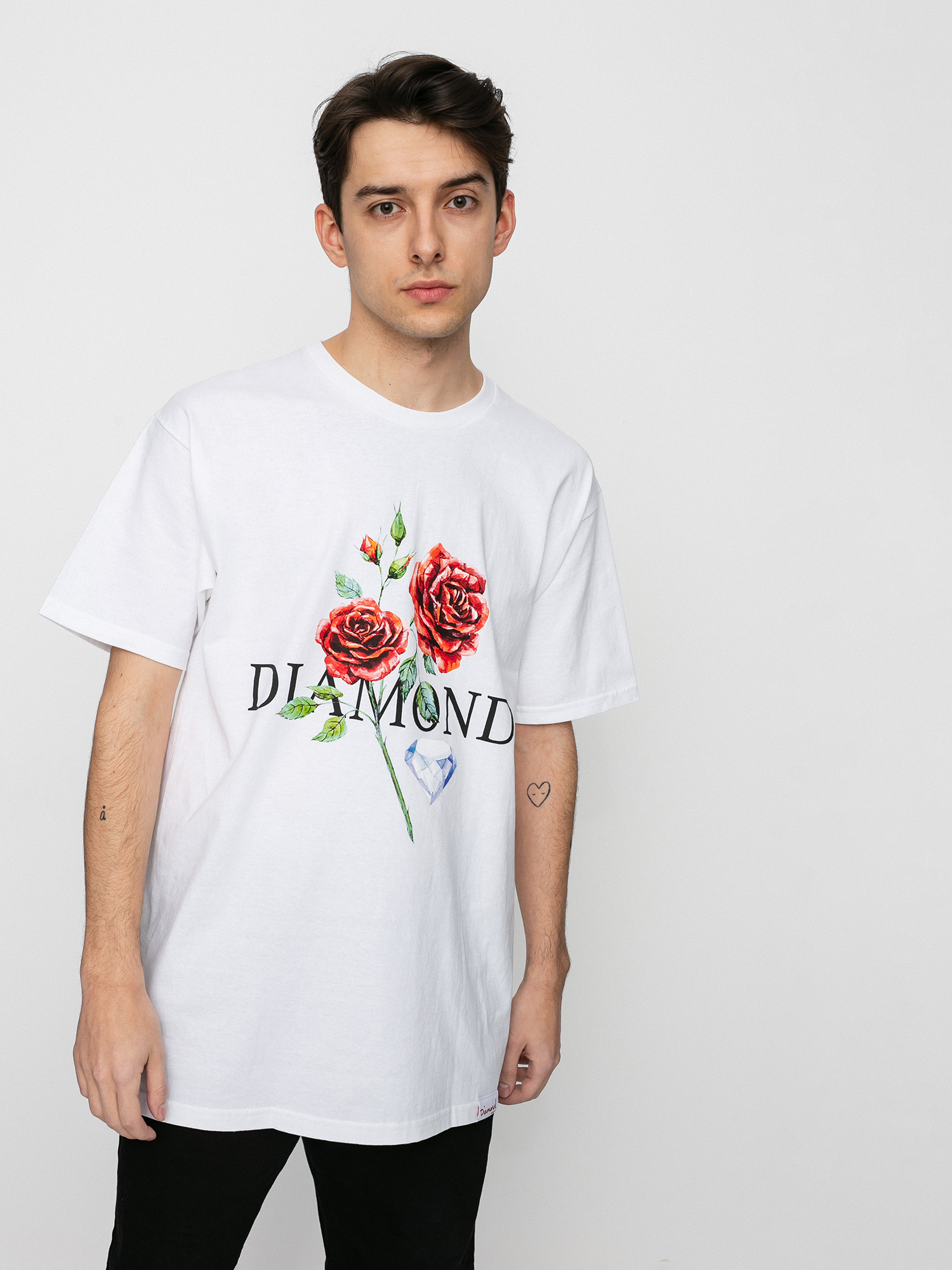 T-shirt Diamond Supply Co. Red Rose (white)