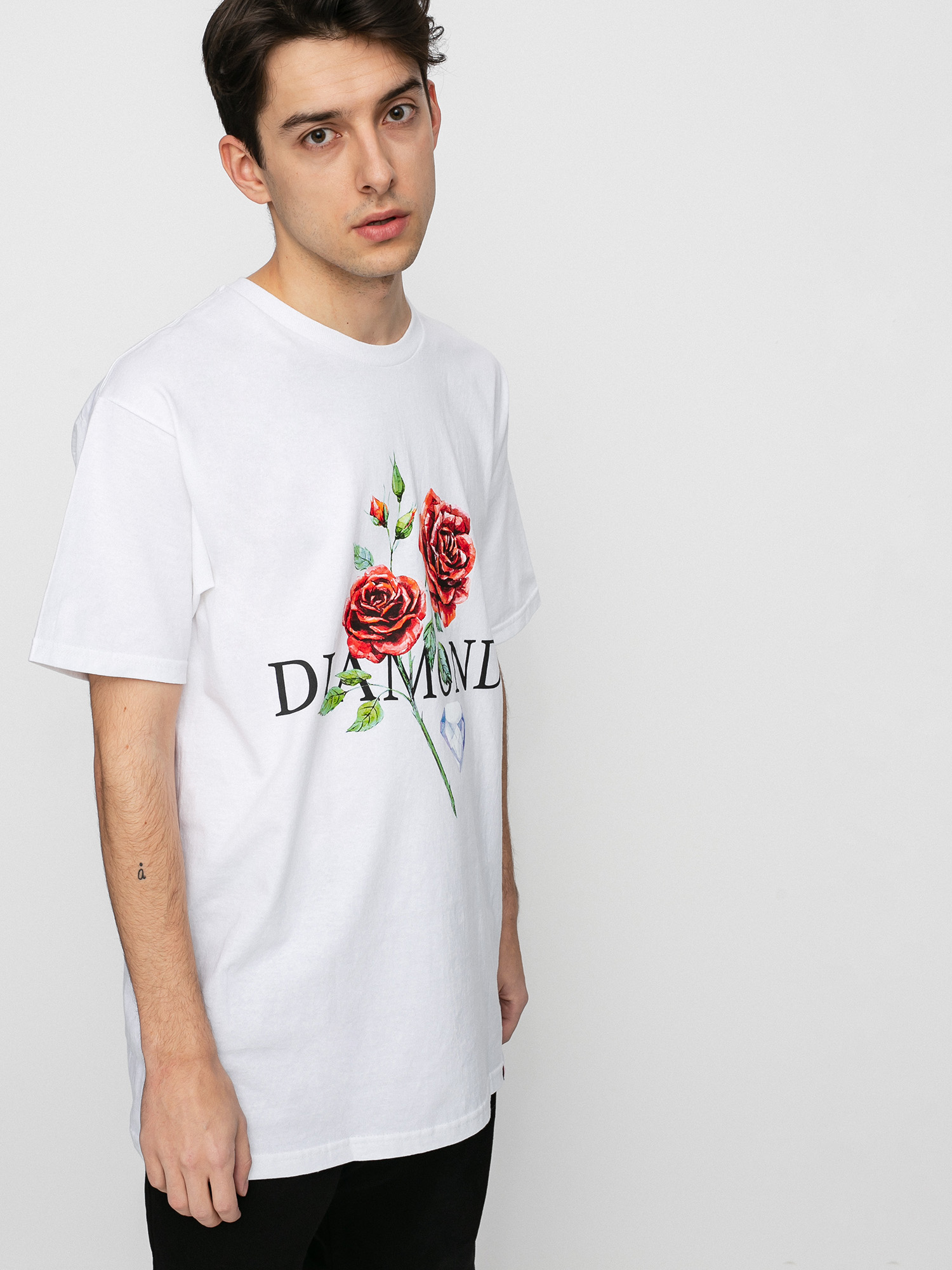 T-shirt Diamond Supply Co. Red Rose (white)