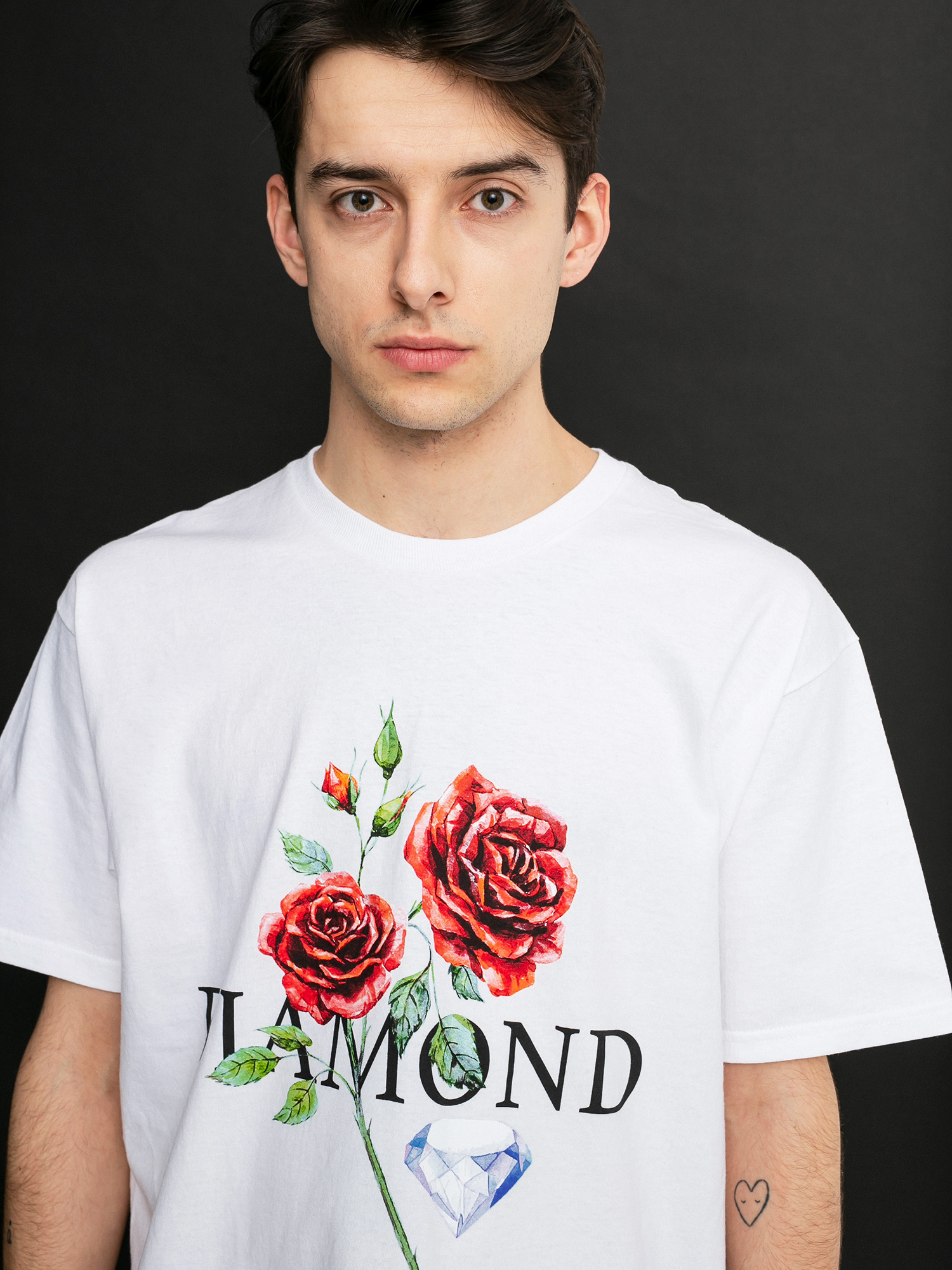 T-shirt Diamond Supply Co. Red Rose (white)