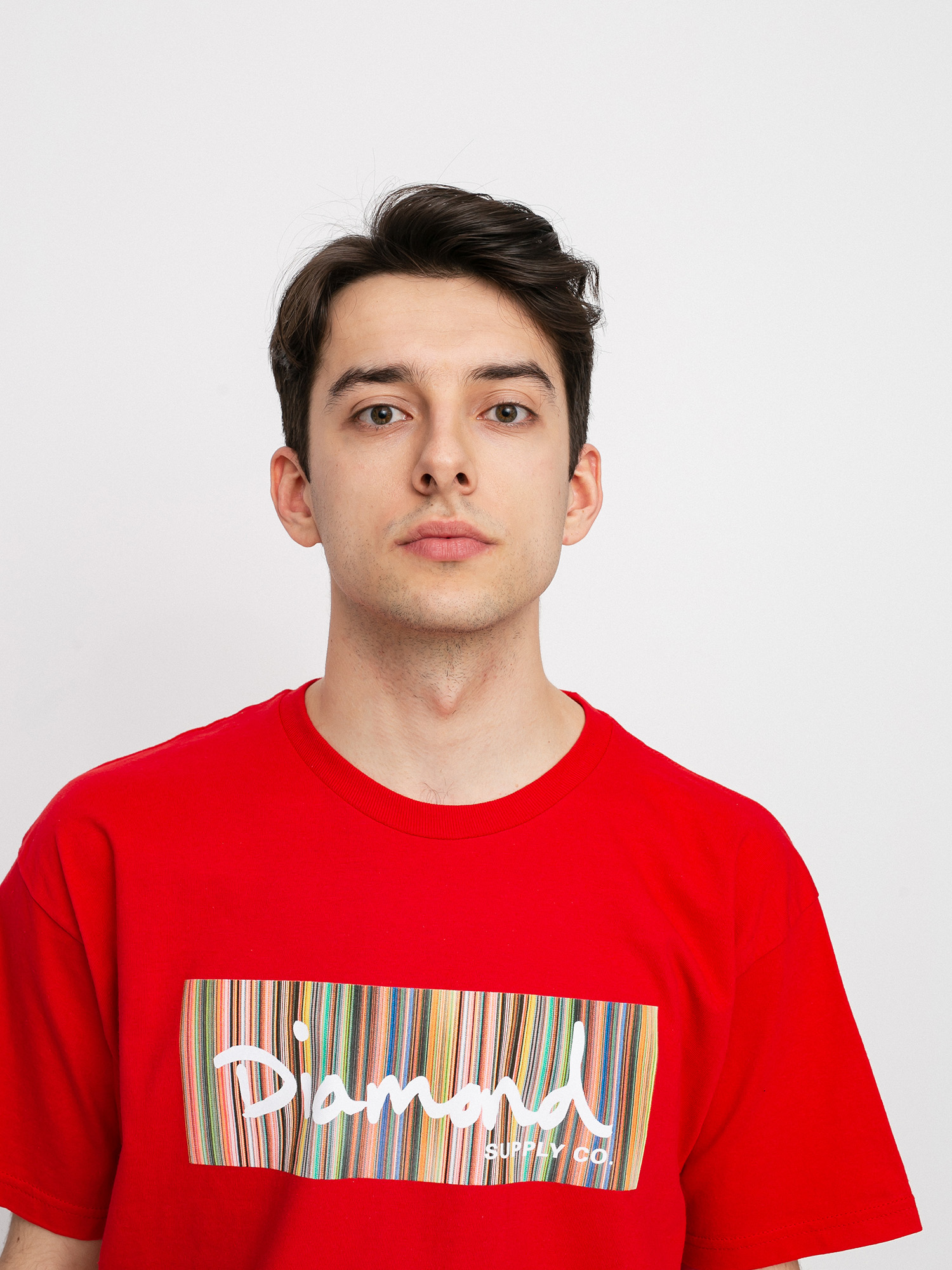 T-shirt Diamond Supply Co. Color Ply Box Logo (red)