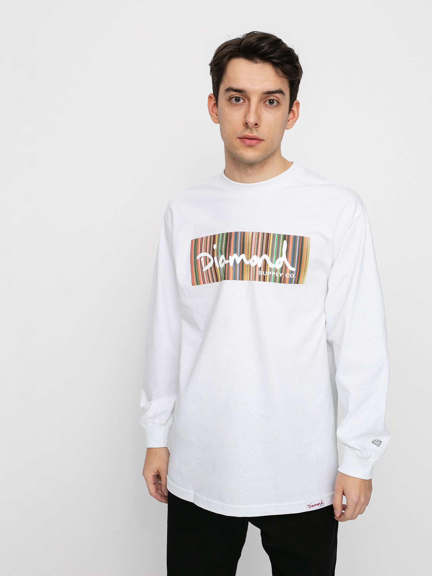 Longsleeve Diamond Supply Co. Color Ply Box (white)