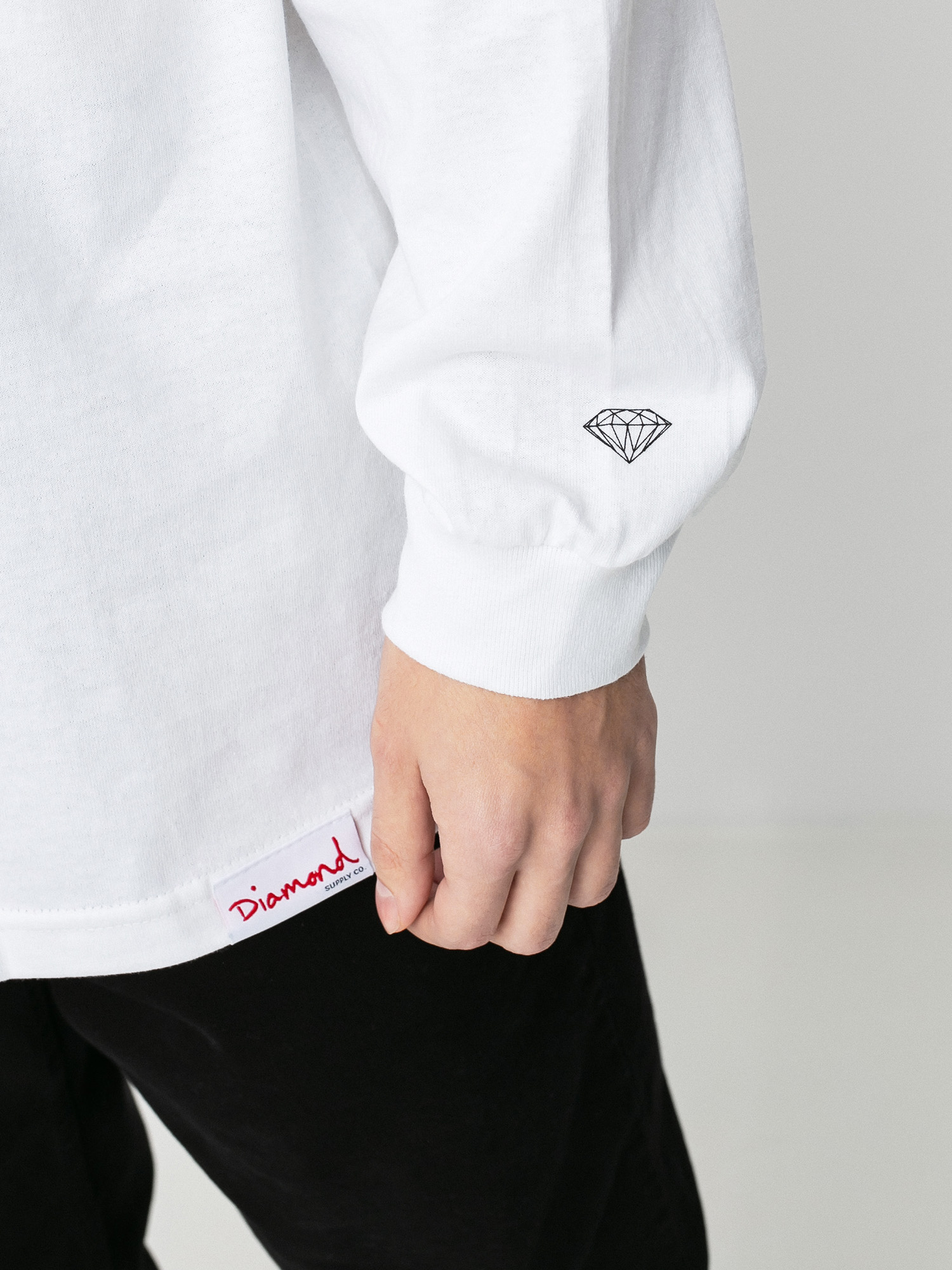 Longsleeve Diamond Supply Co. Color Ply Box (white)