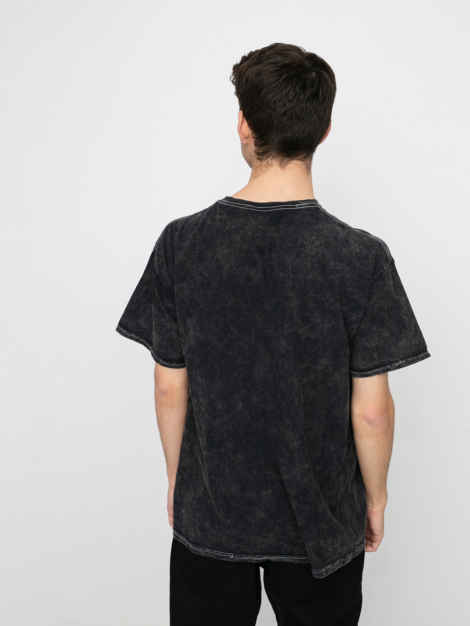 T-shirt Diamond Supply Co. Red Rose Mineral Wash (black)