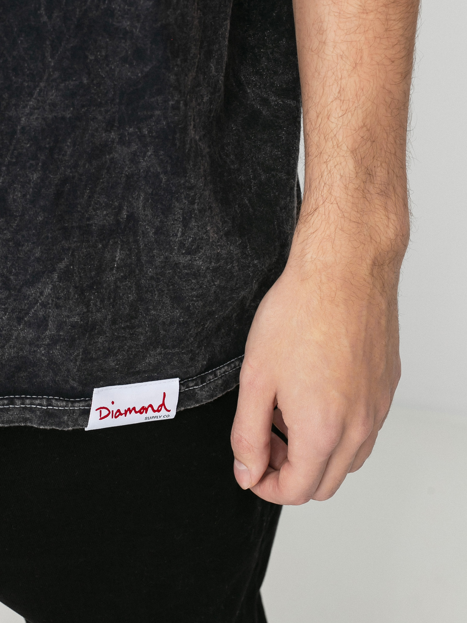 T-shirt Diamond Supply Co. Red Rose Mineral Wash (black)