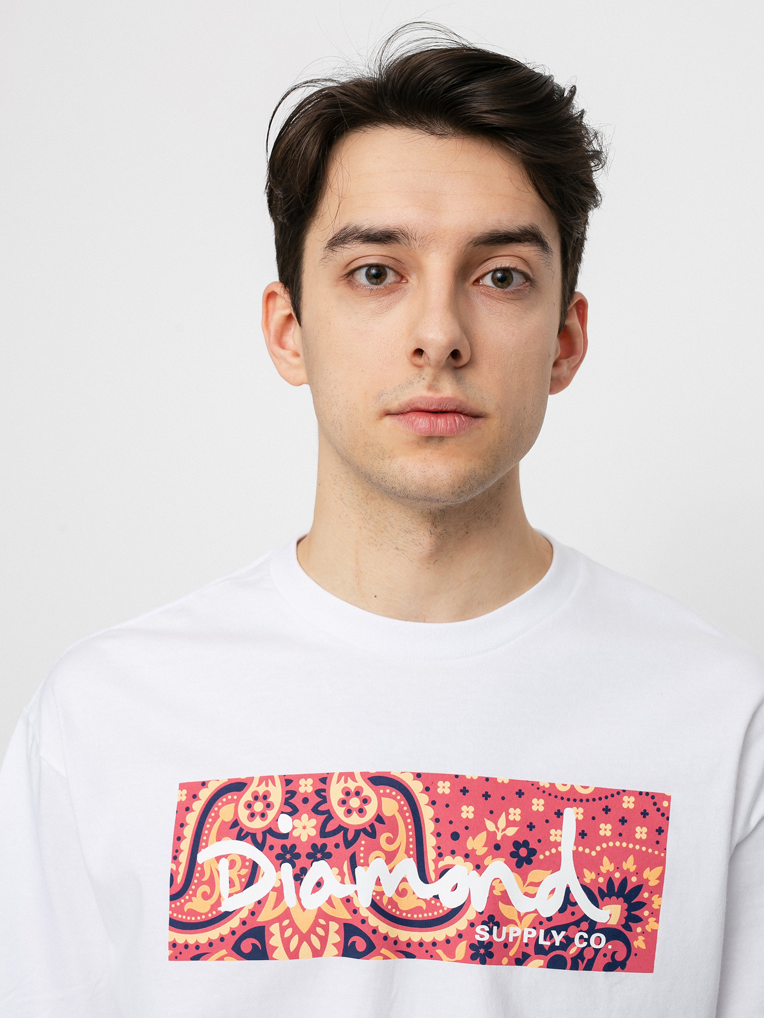 T-shirt Diamond Supply Co. Paisley Box Logo (white)