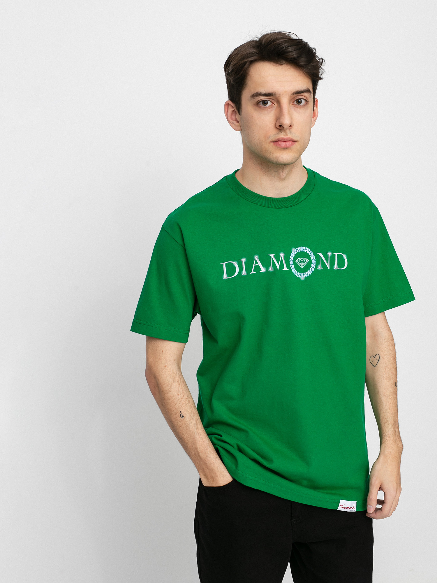 T-shirt Diamond Supply Co. Pendant (forest green)