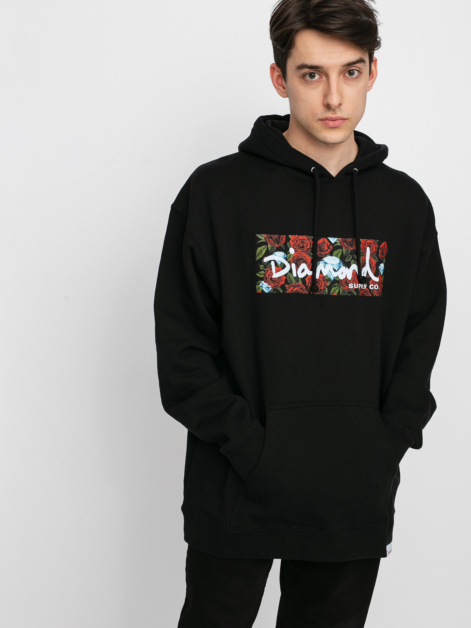 Bluza z kapturem Diamond Supply Co. Roses Box HD (black)