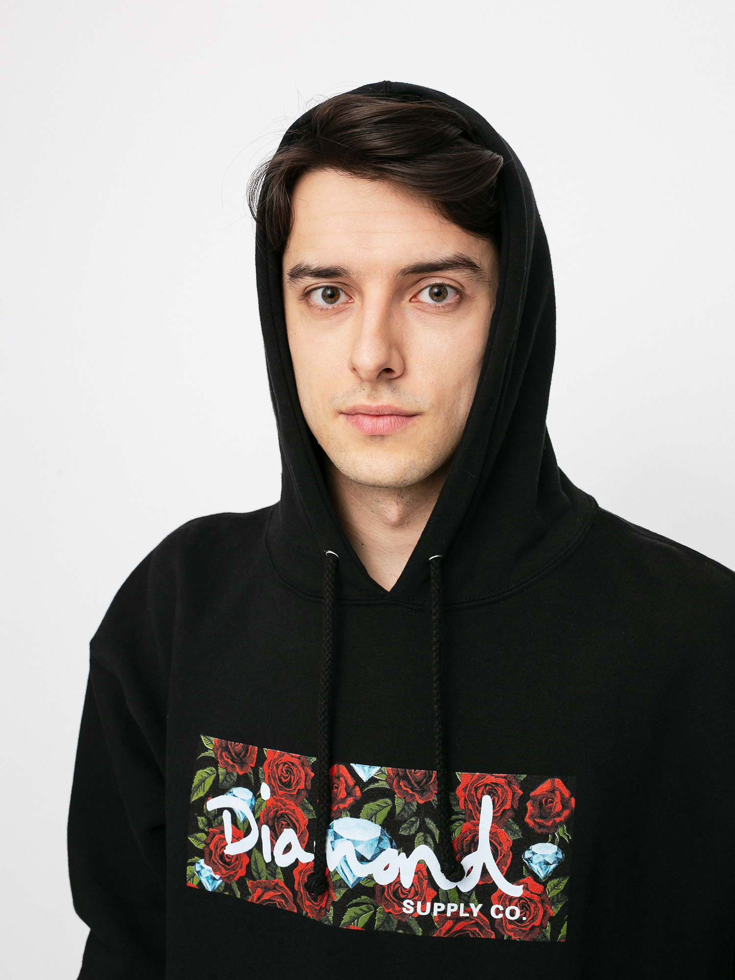 Bluza z kapturem Diamond Supply Co. Roses Box HD (black)