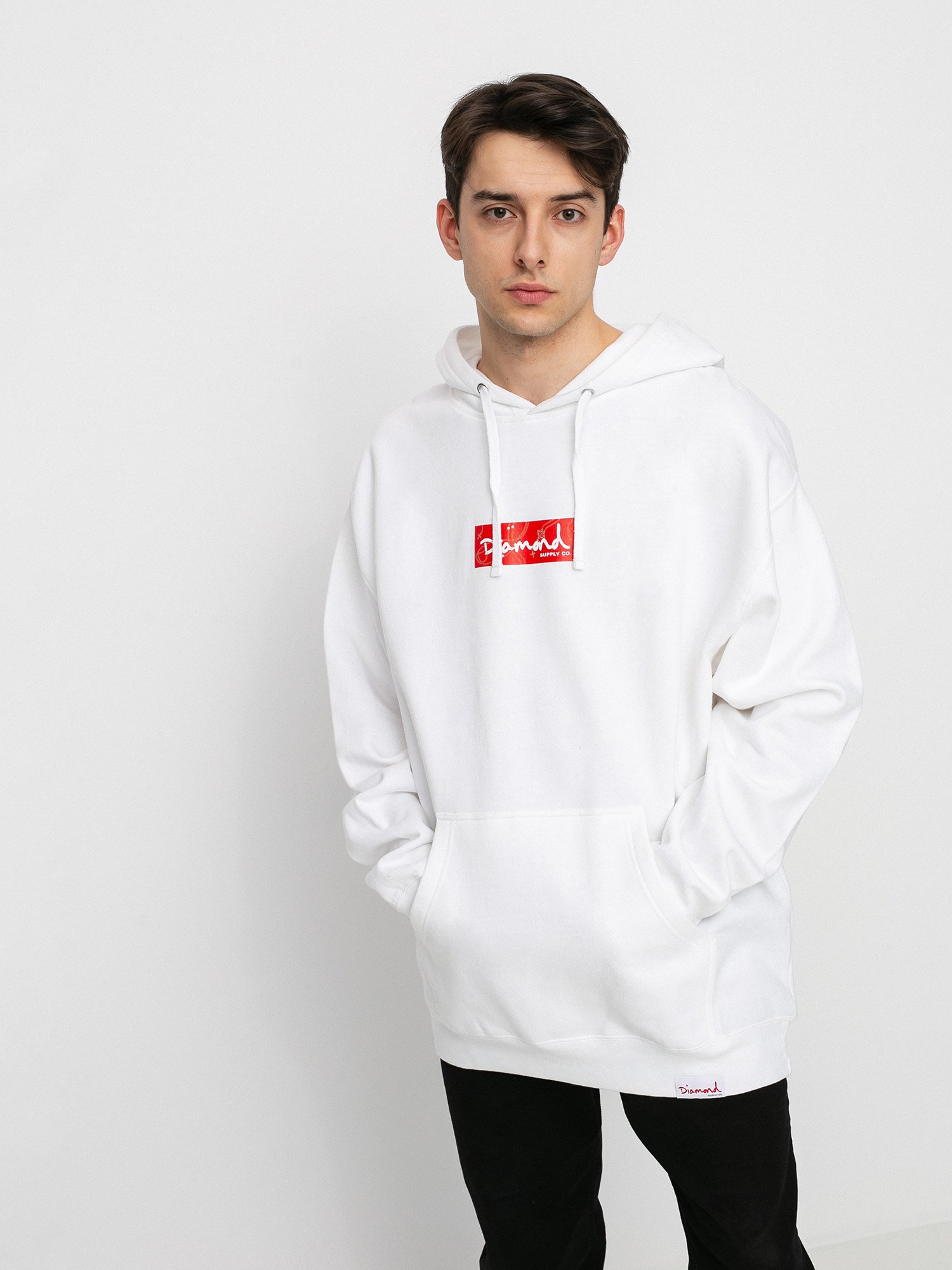 Bluza z kapturem Diamond Supply Co. Rosary Box Logo HD (white)