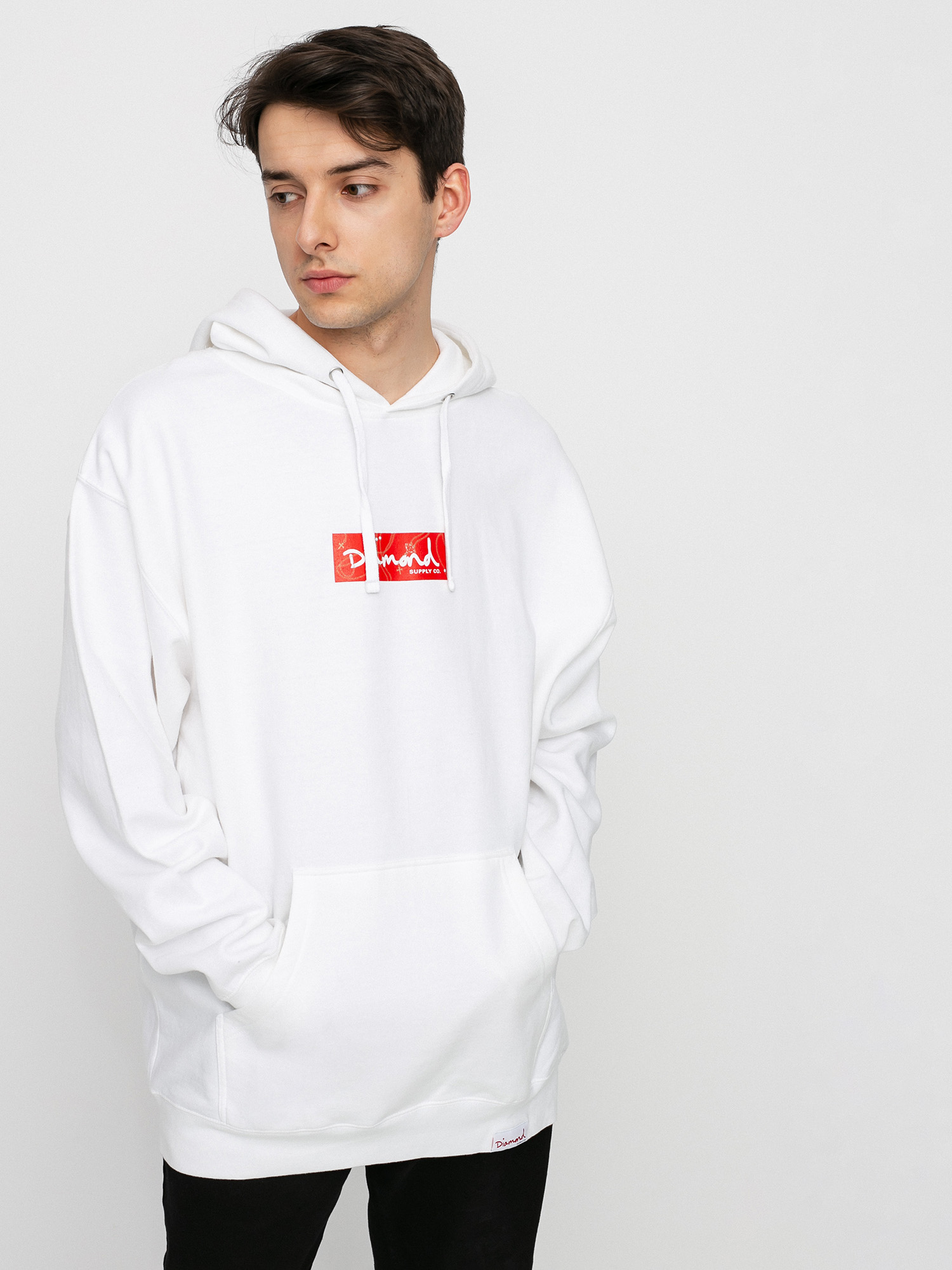 Bluza z kapturem Diamond Supply Co. Rosary Box Logo HD (white)