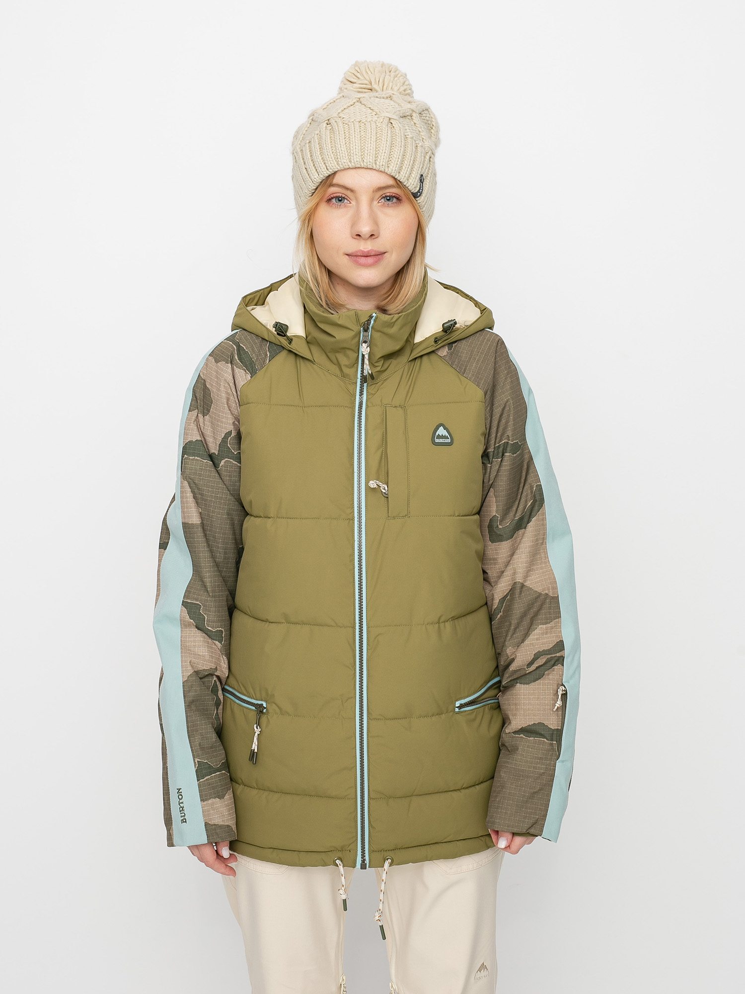 Kurtka snowboardowa Burton Keelan Wmn (martini olive/barren camo/ether blue)