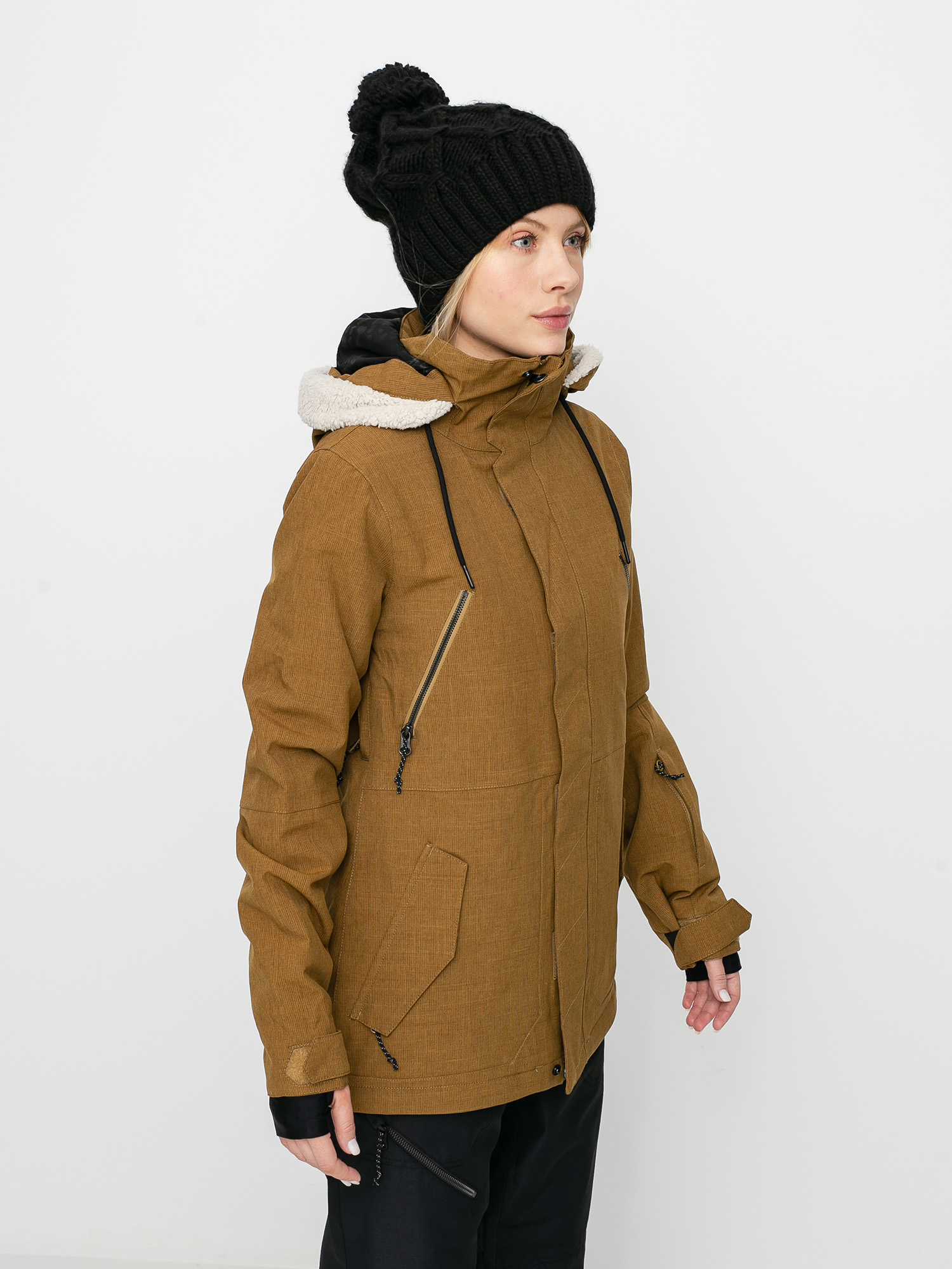 Damska Kurtka snowboardowa Volcom Shrine Ins (burnt khaki)