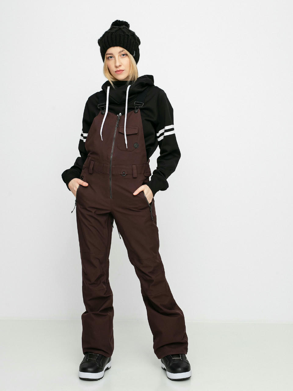 Damskie Spodnie snowboardowe Volcom Swift Bib Overall (black red)