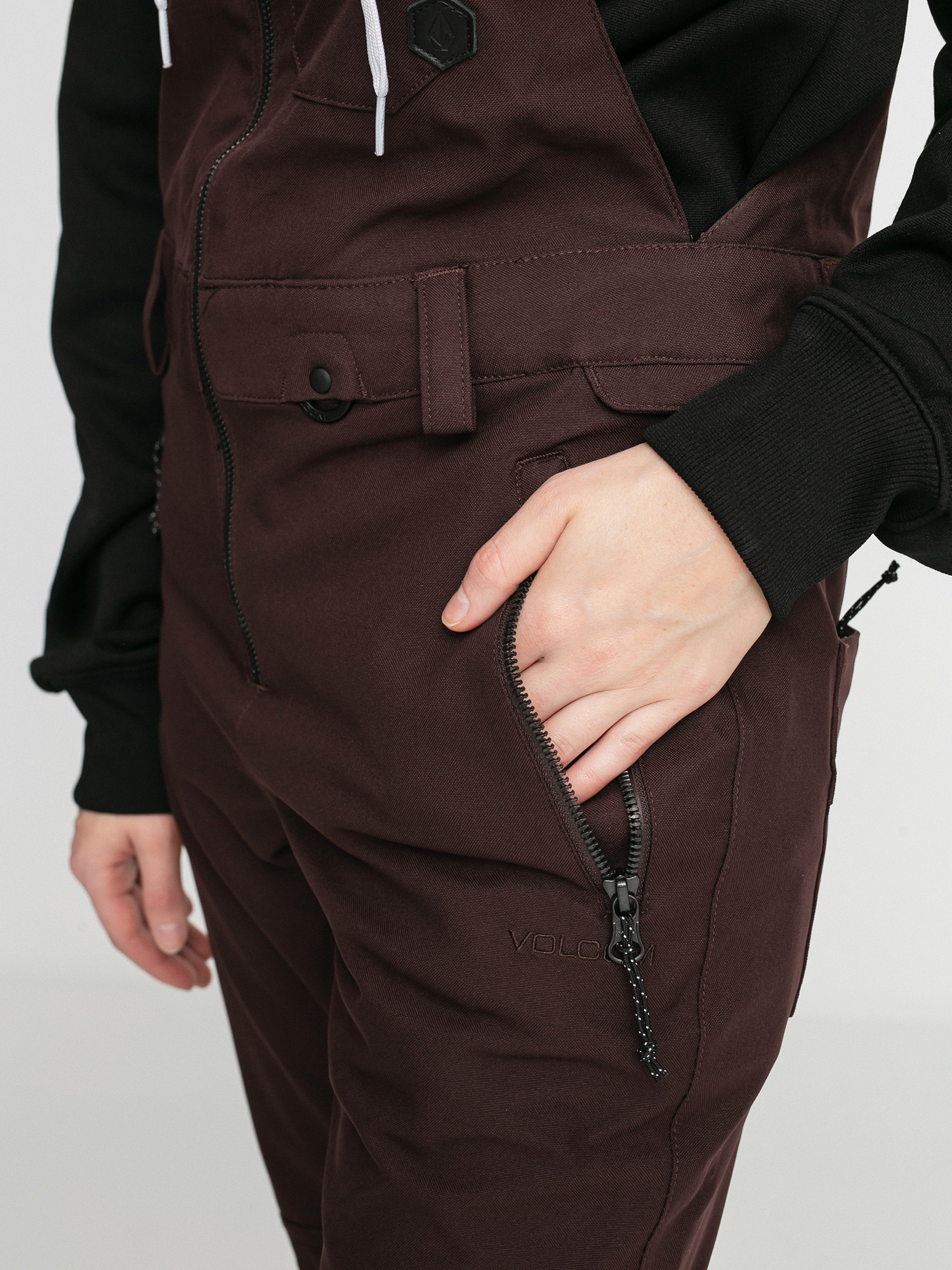 Damskie Spodnie snowboardowe Volcom Swift Bib Overall (black red)