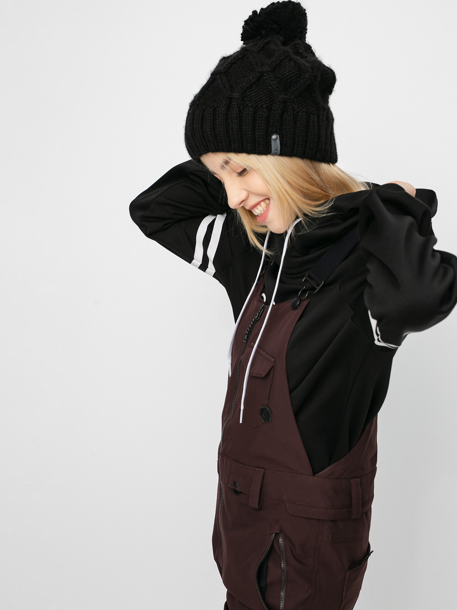 Damskie Spodnie snowboardowe Volcom Swift Bib Overall (black red)