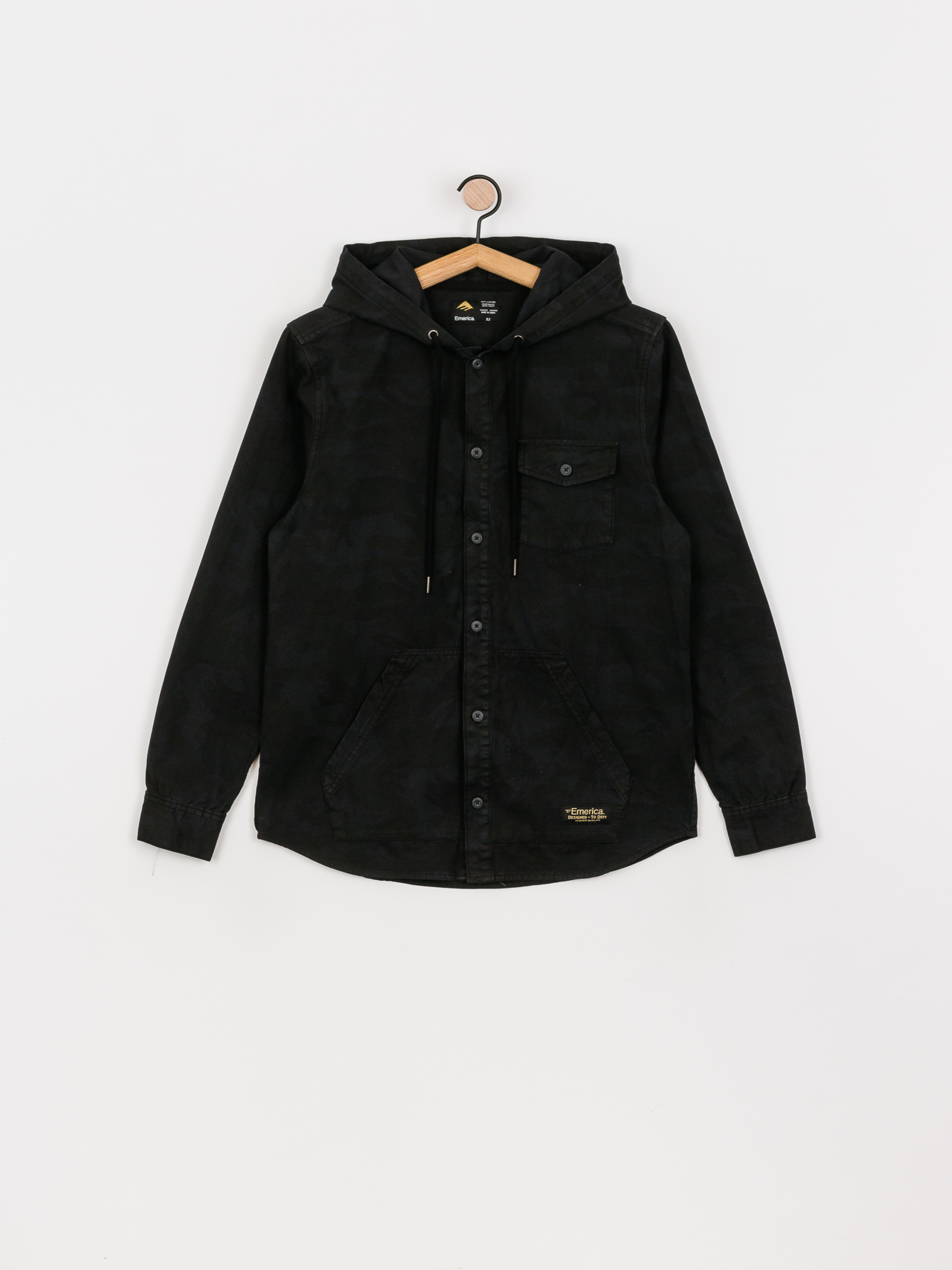 Kurtka Emerica Grim Hooded Shirt (black/camo)