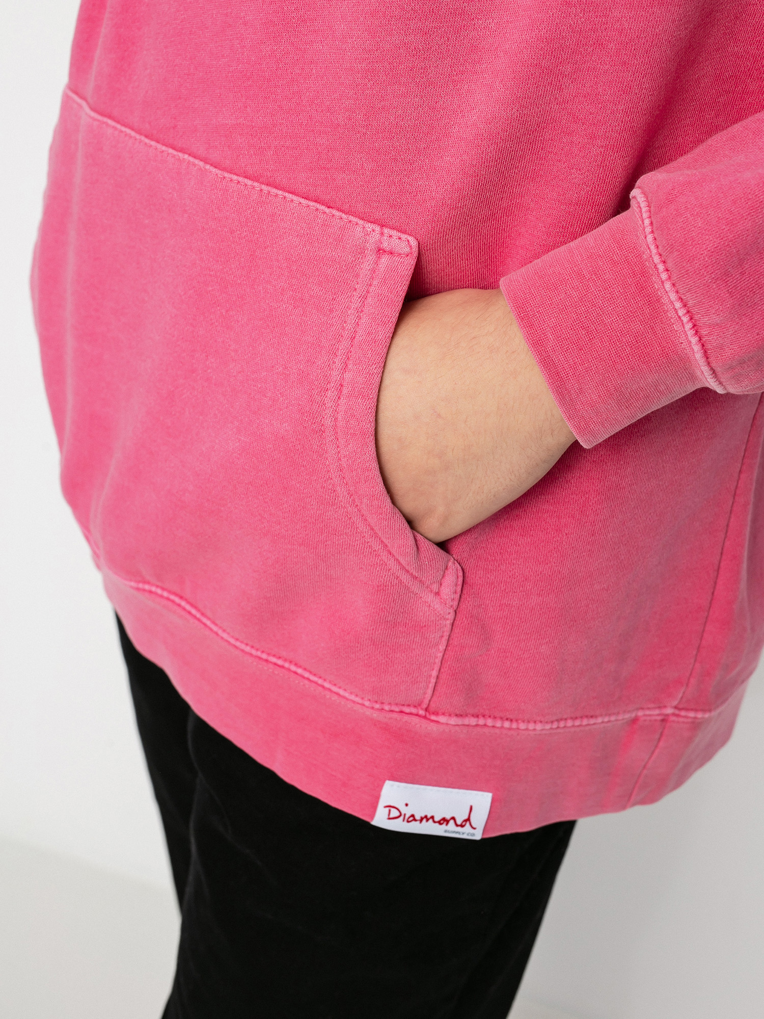 Bluza z kapturem Diamond Supply Co. Og Script Overdyed HD (pink)