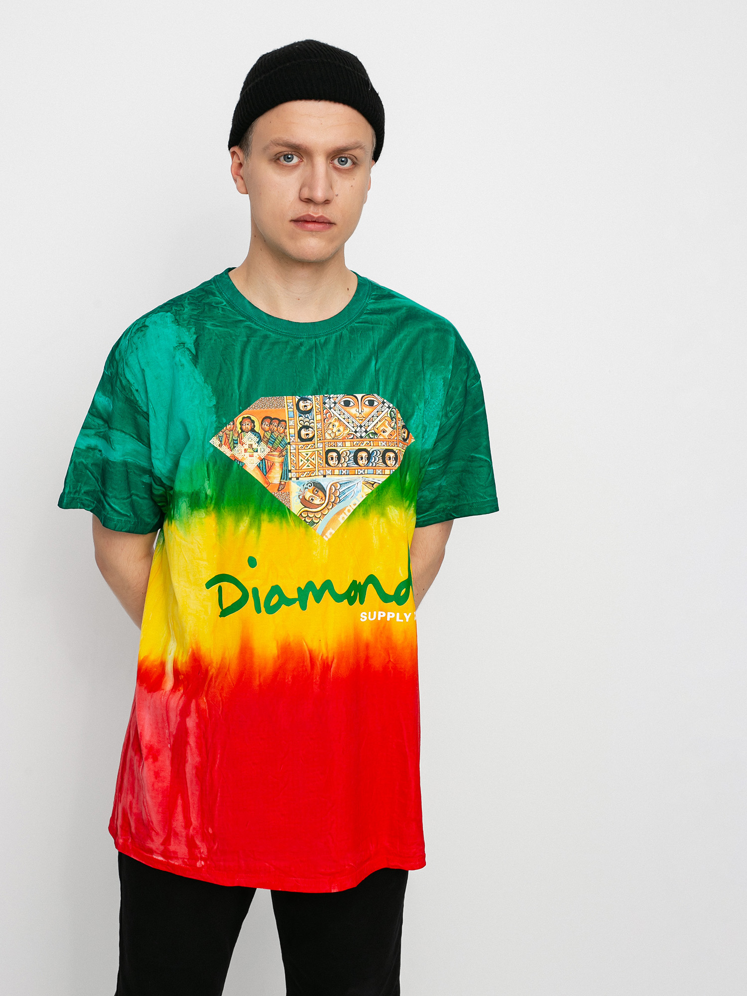 T-shirt Diamond Supply Co. Ethiopian Diamond Tie Dye (rasta tie dye)