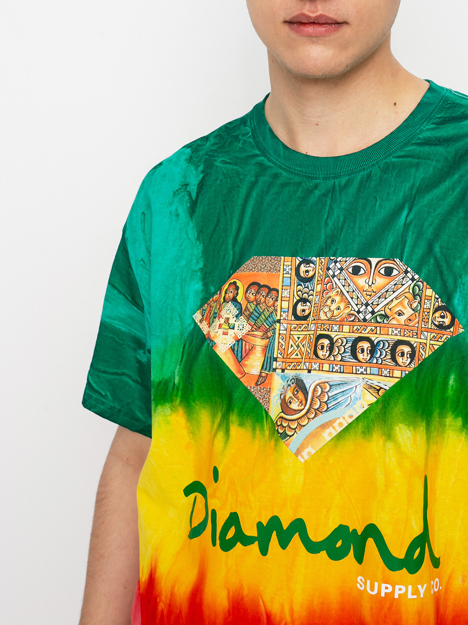 T-shirt Diamond Supply Co. Ethiopian Diamond Tie Dye (rasta tie dye)