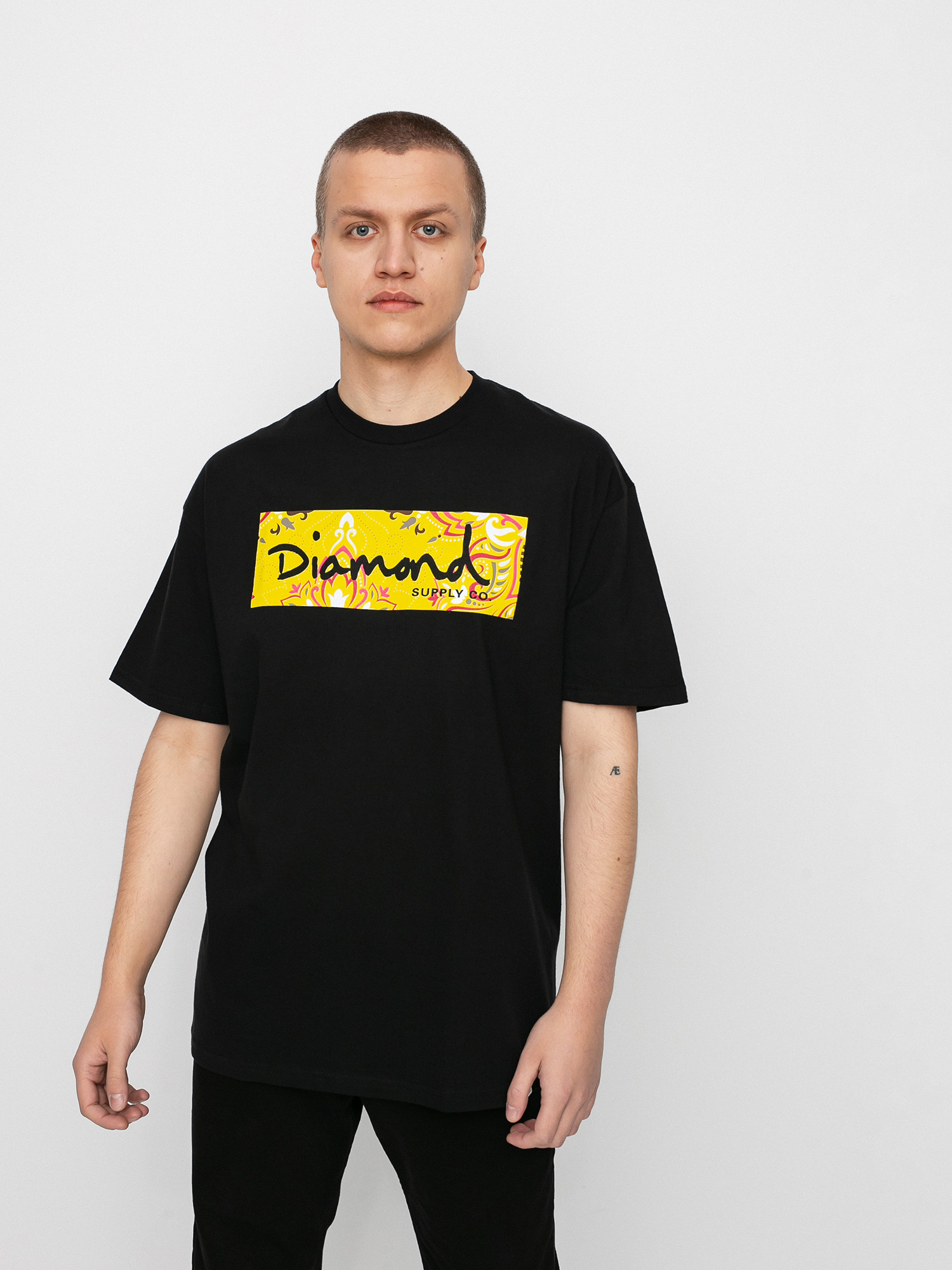 T-shirt Diamond Supply Co. Paisley Box Logo (black)