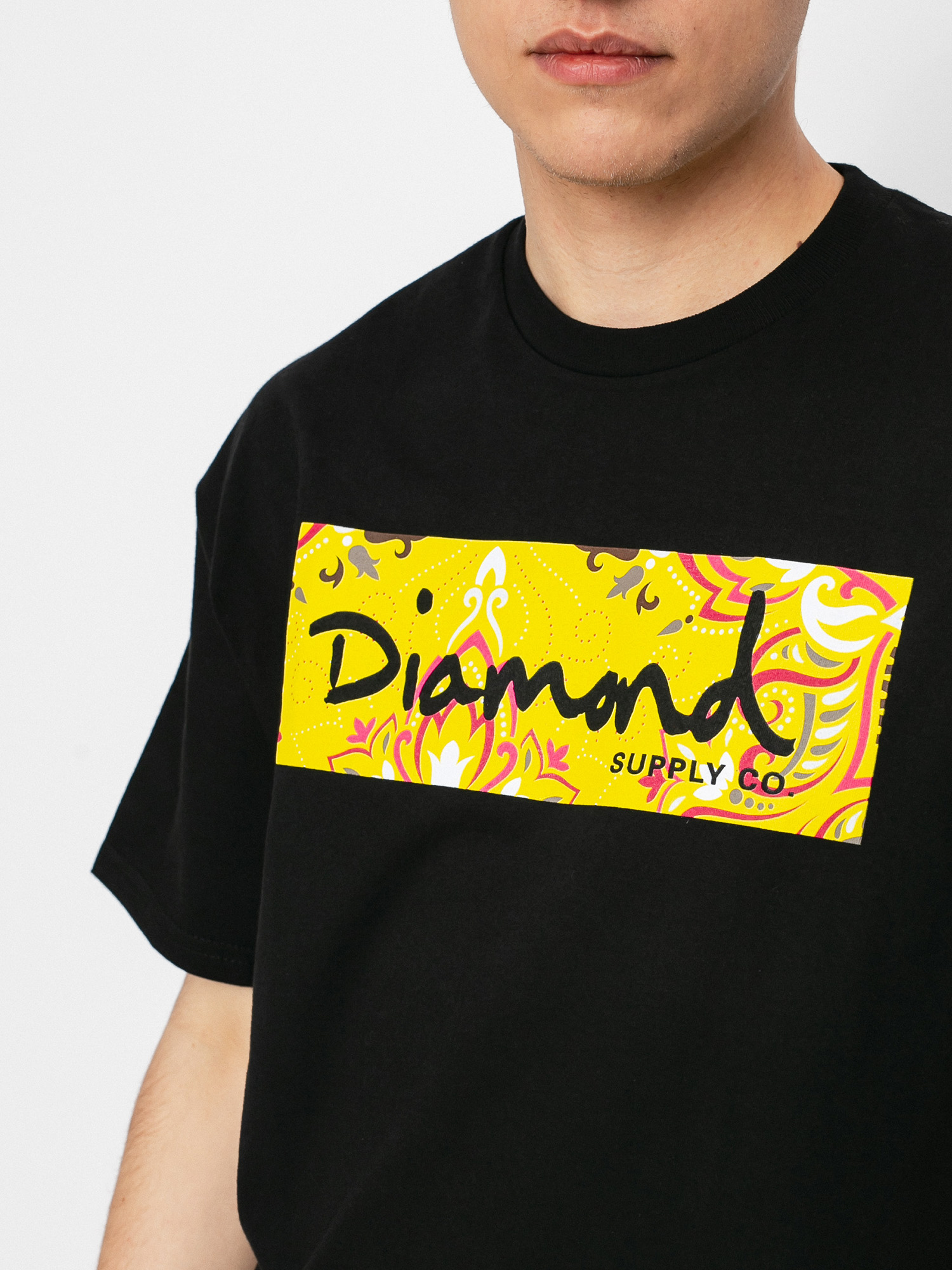 T-shirt Diamond Supply Co. Paisley Box Logo (black)