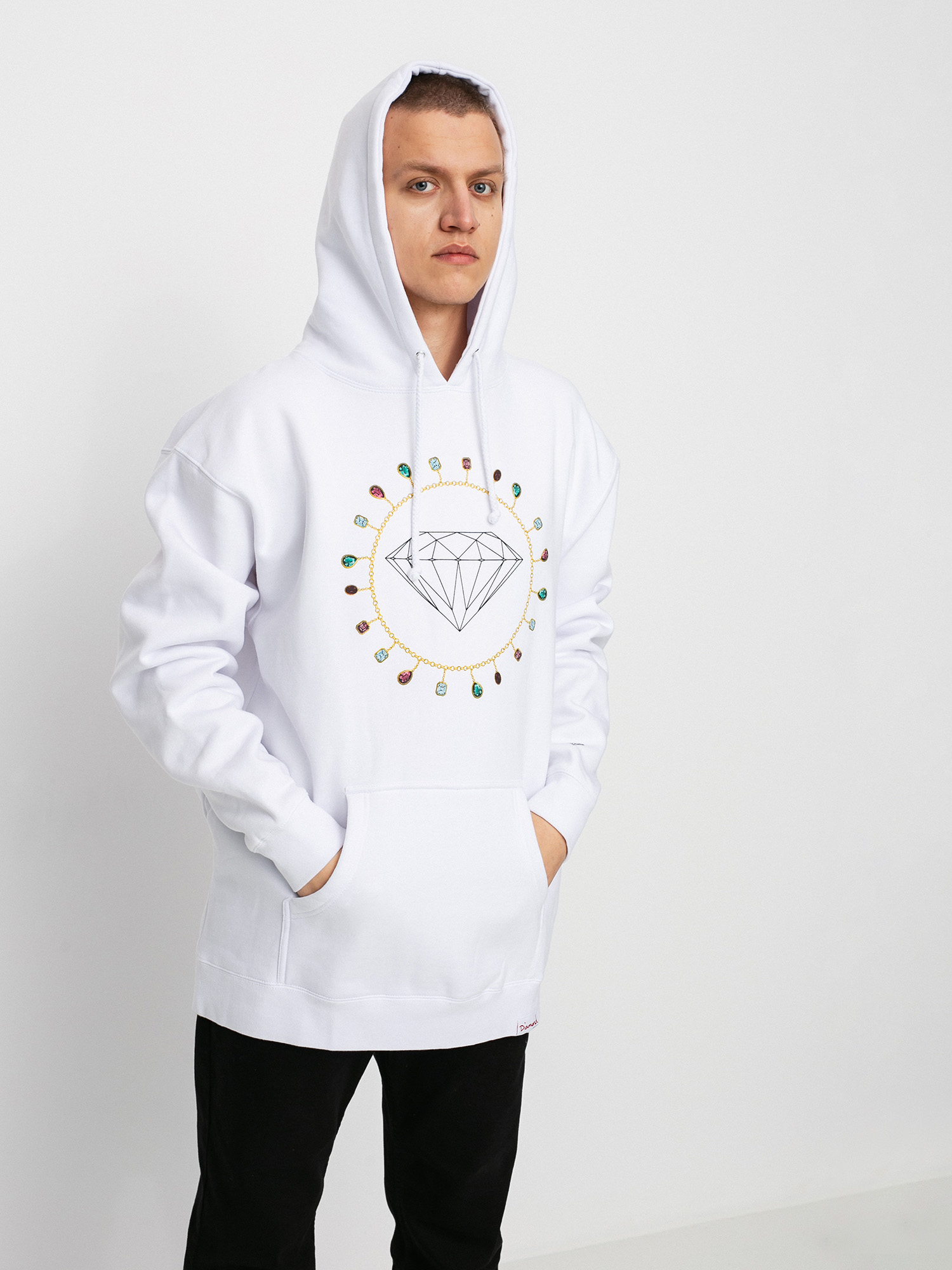 Bluza z kapturem Diamond Supply Co. Diamond Chain HD (white)