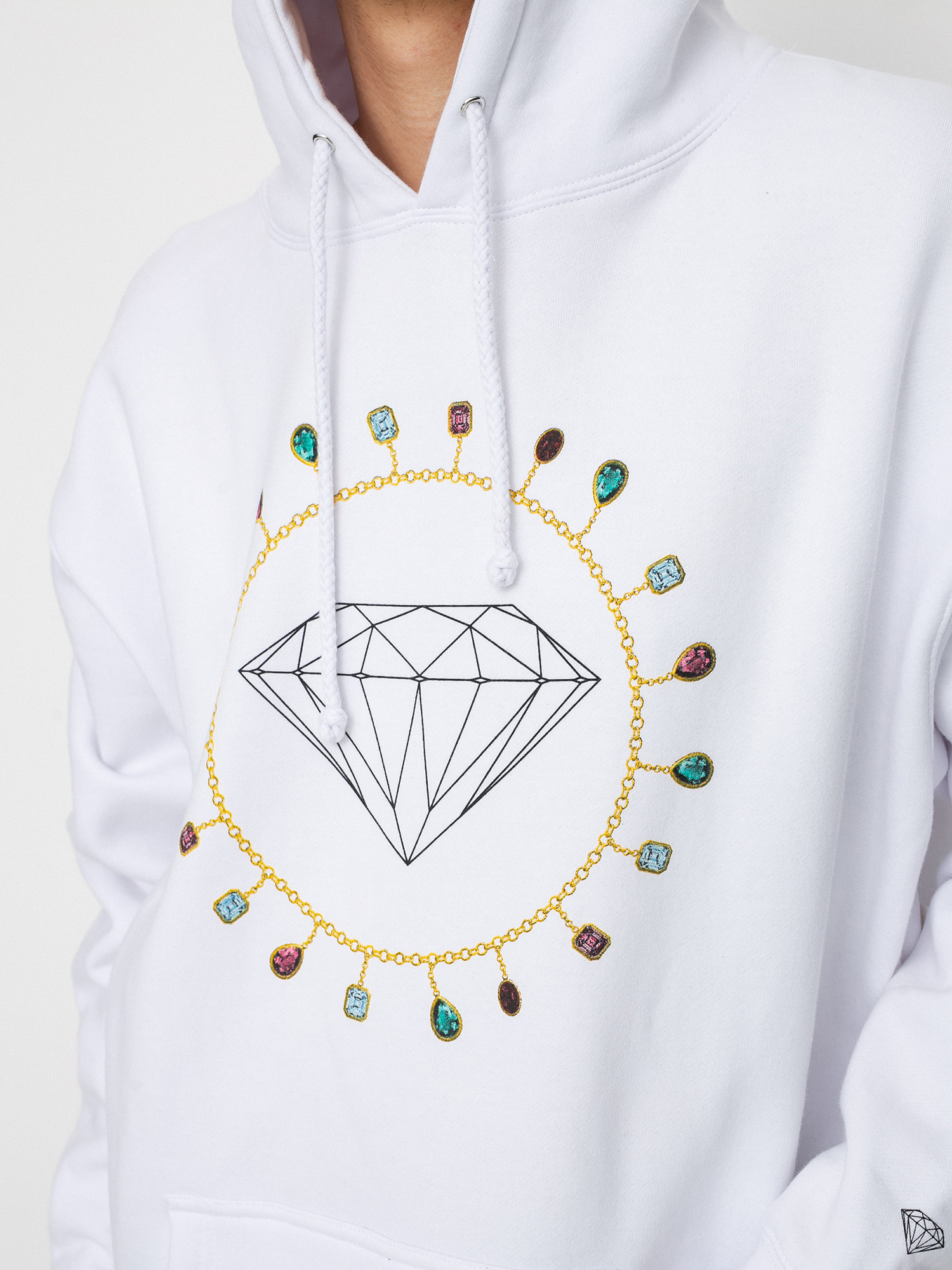 Bluza z kapturem Diamond Supply Co. Diamond Chain HD (white)
