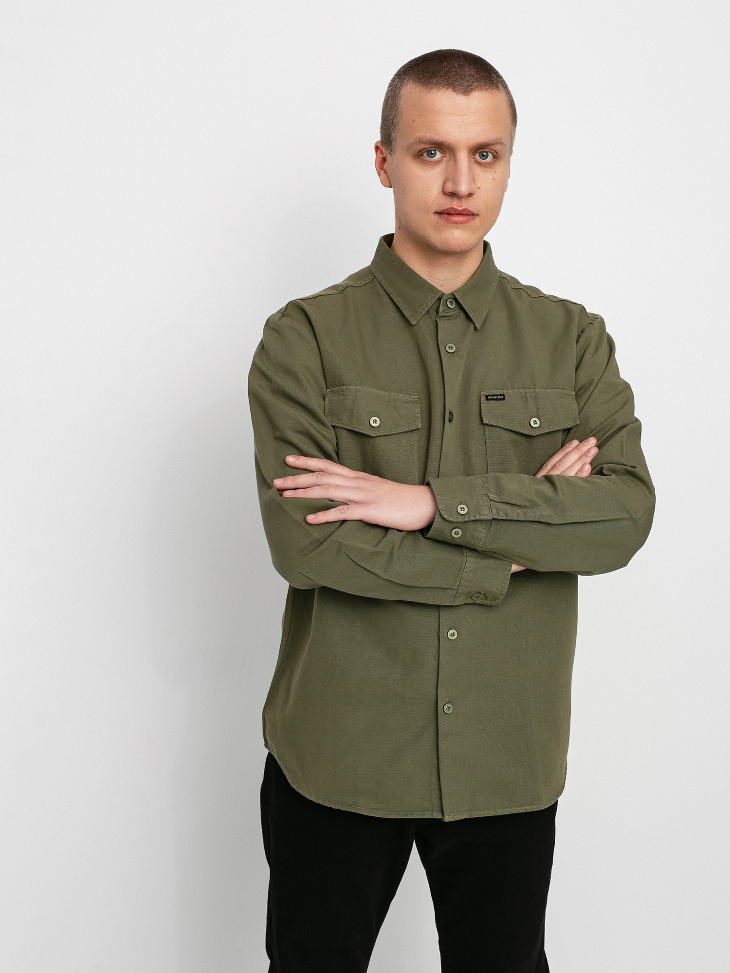 Koszula Brixton Davis Reserve Ls (military olive)