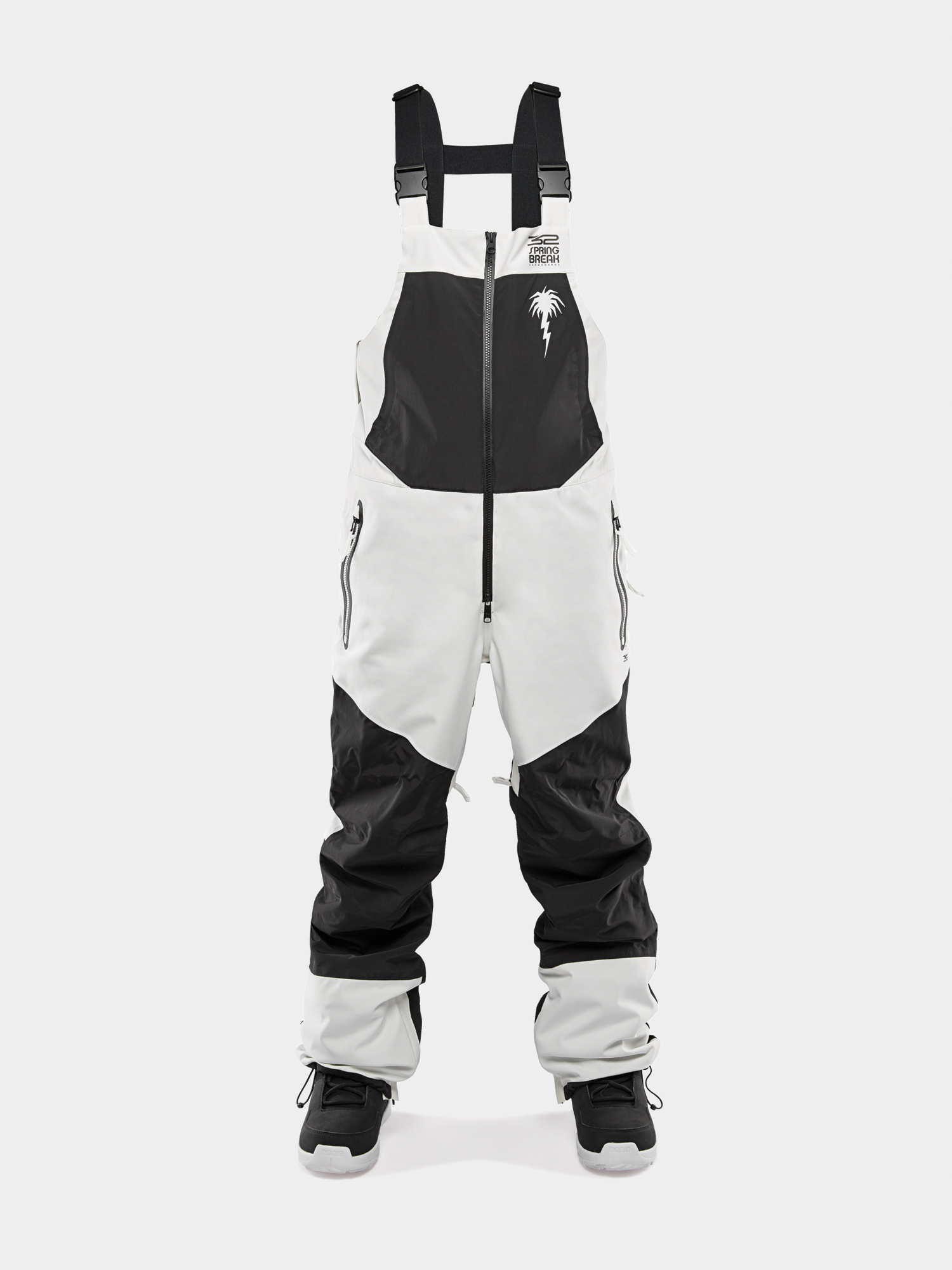 Męskie Spodnie snowboardowe ThirtyTwo Spring Break Powder Bib (white)