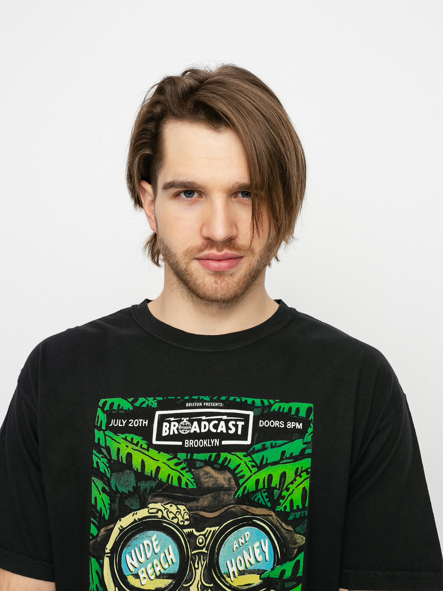 T-shirt Brixton Brooklyn Brxtn Broadcast S (black garment dye)