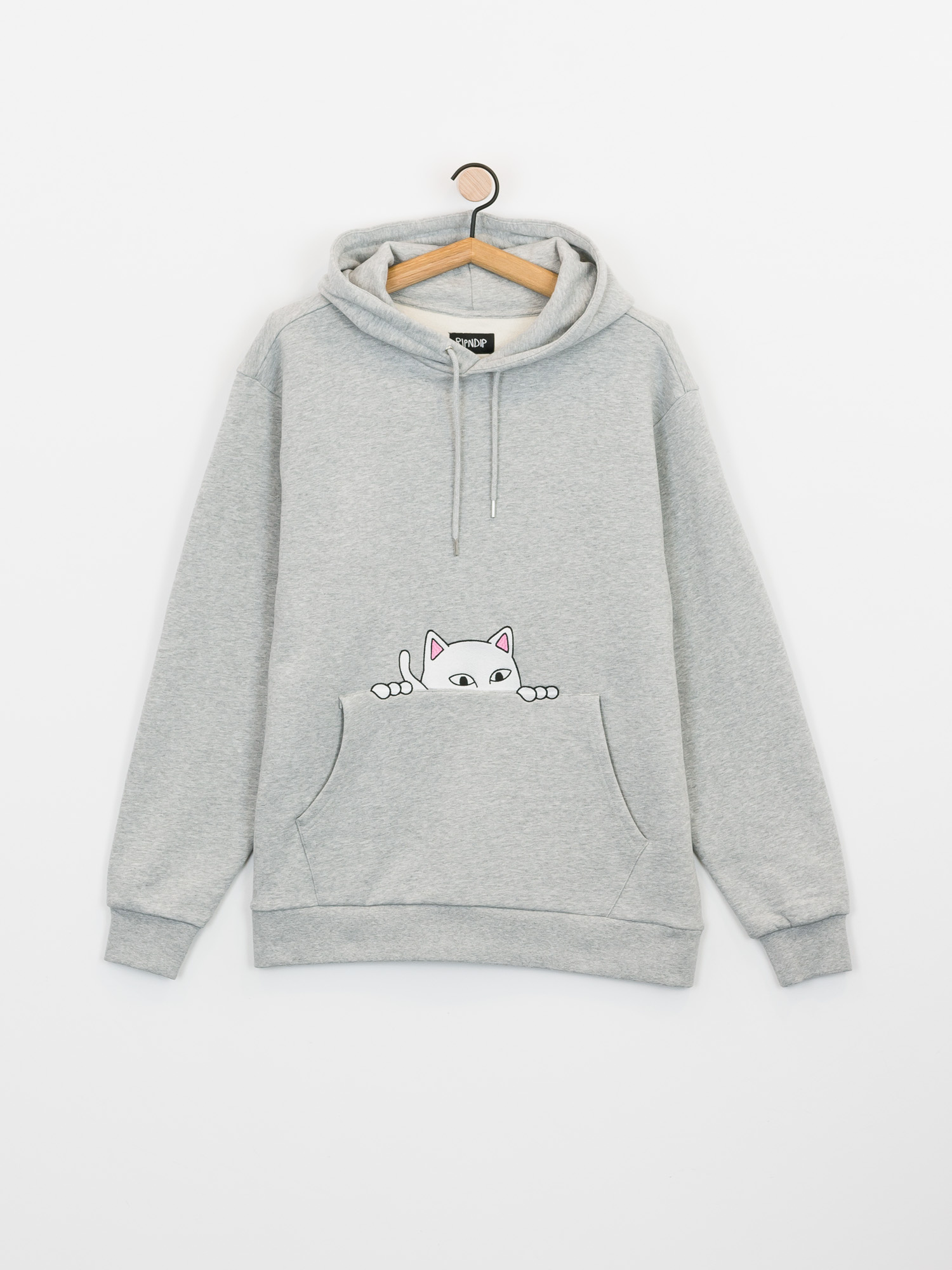 Bluza z kapturem RipNDip Peeking Nermal HD (heather grey)