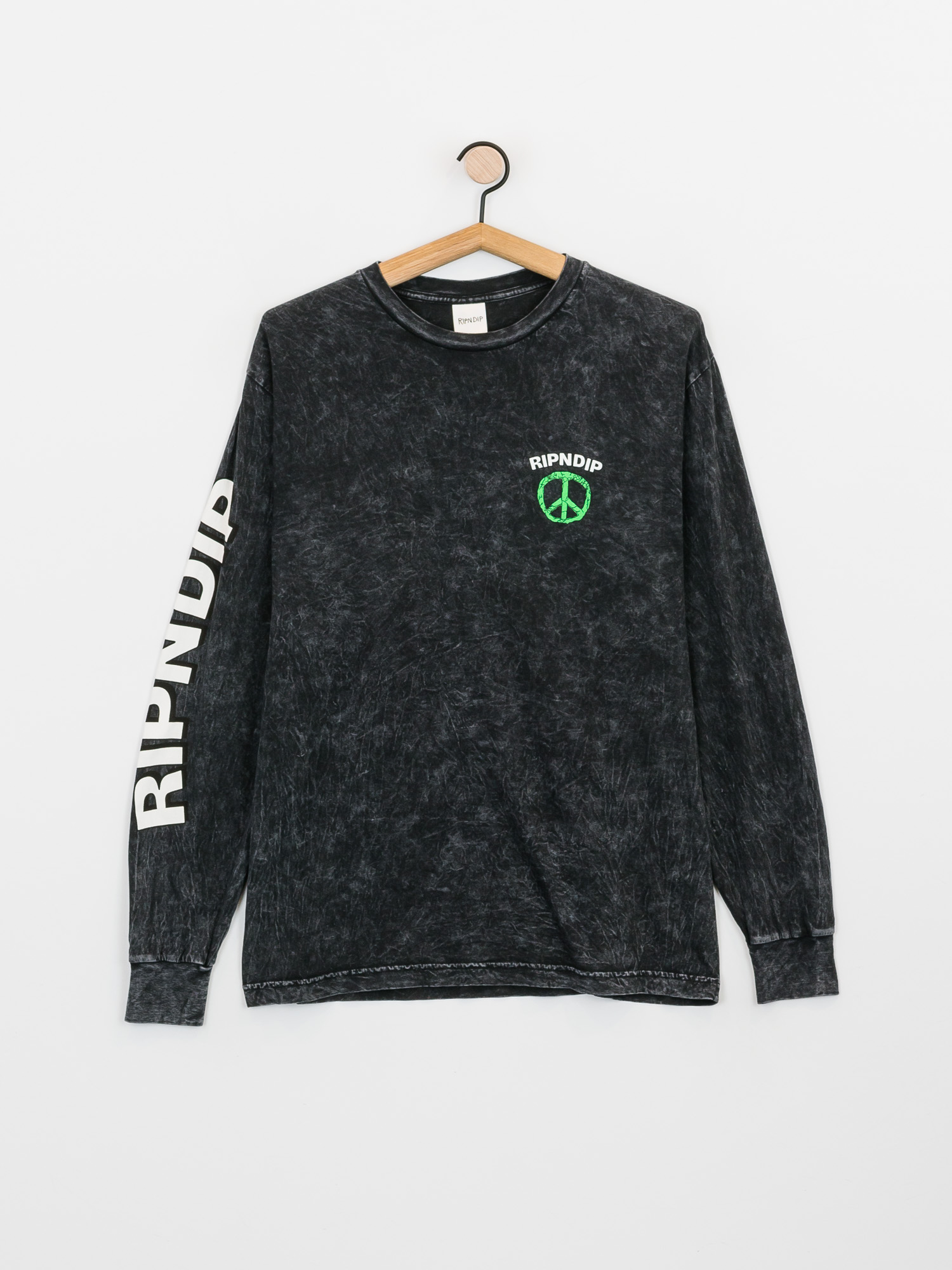 Longsleeve RipNDip Peace No Love (black mineral wash)
