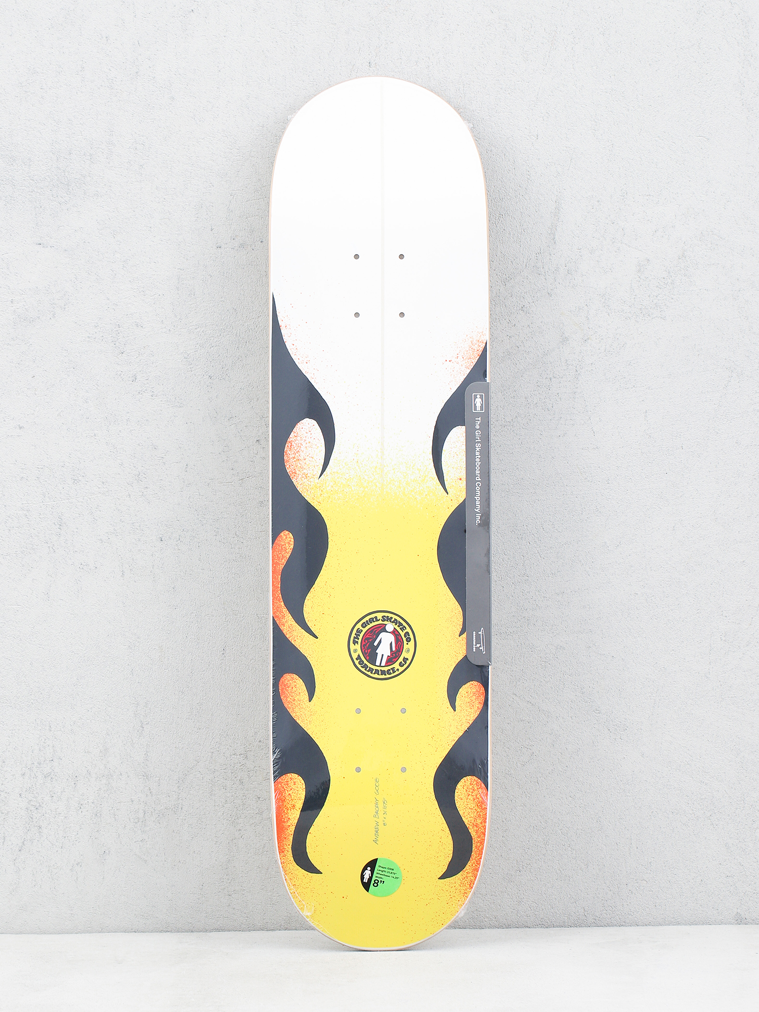 Deck Girl Skateboard Brophy Gssc Slick (white/yellow/black)