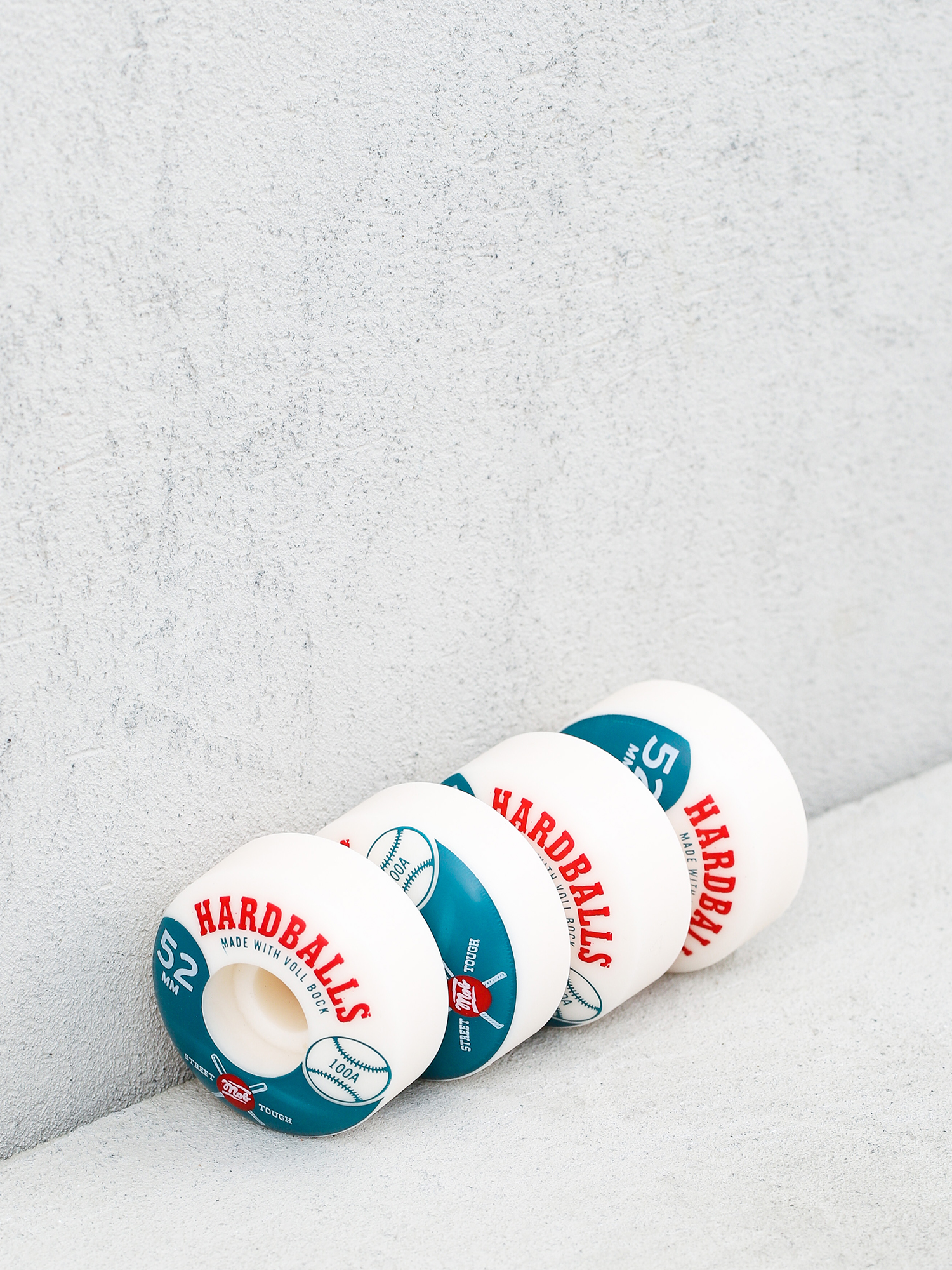 Kółka Mob Skateboards Hardballs (white/teal)