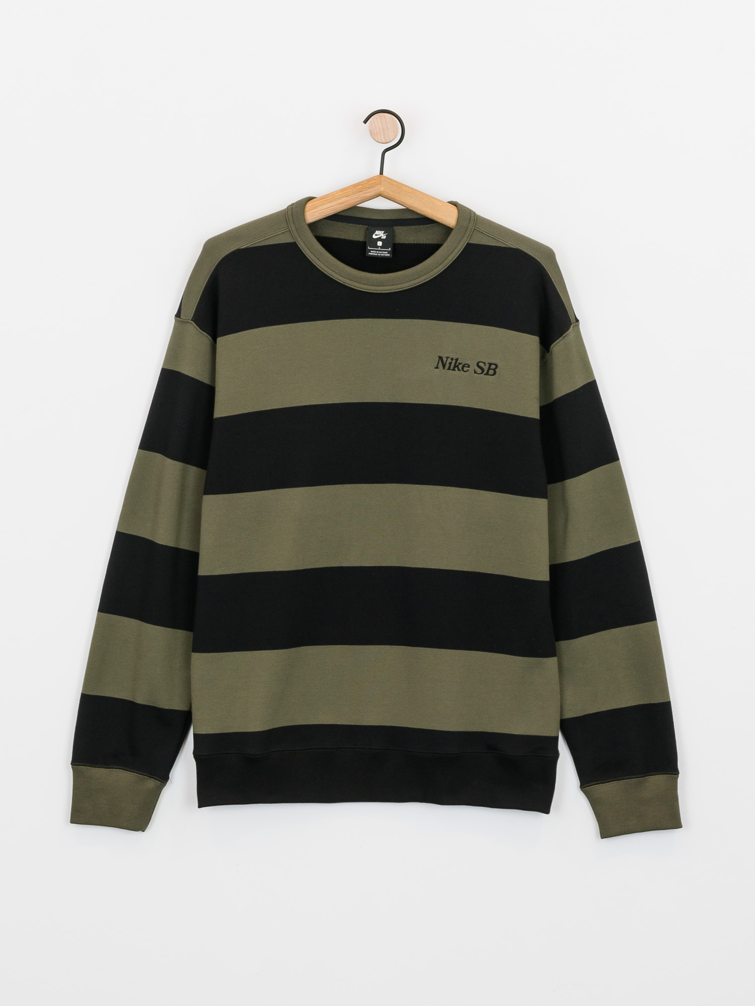 Bluza Nike SB Stripe Crew (cargo khaki/black/black)