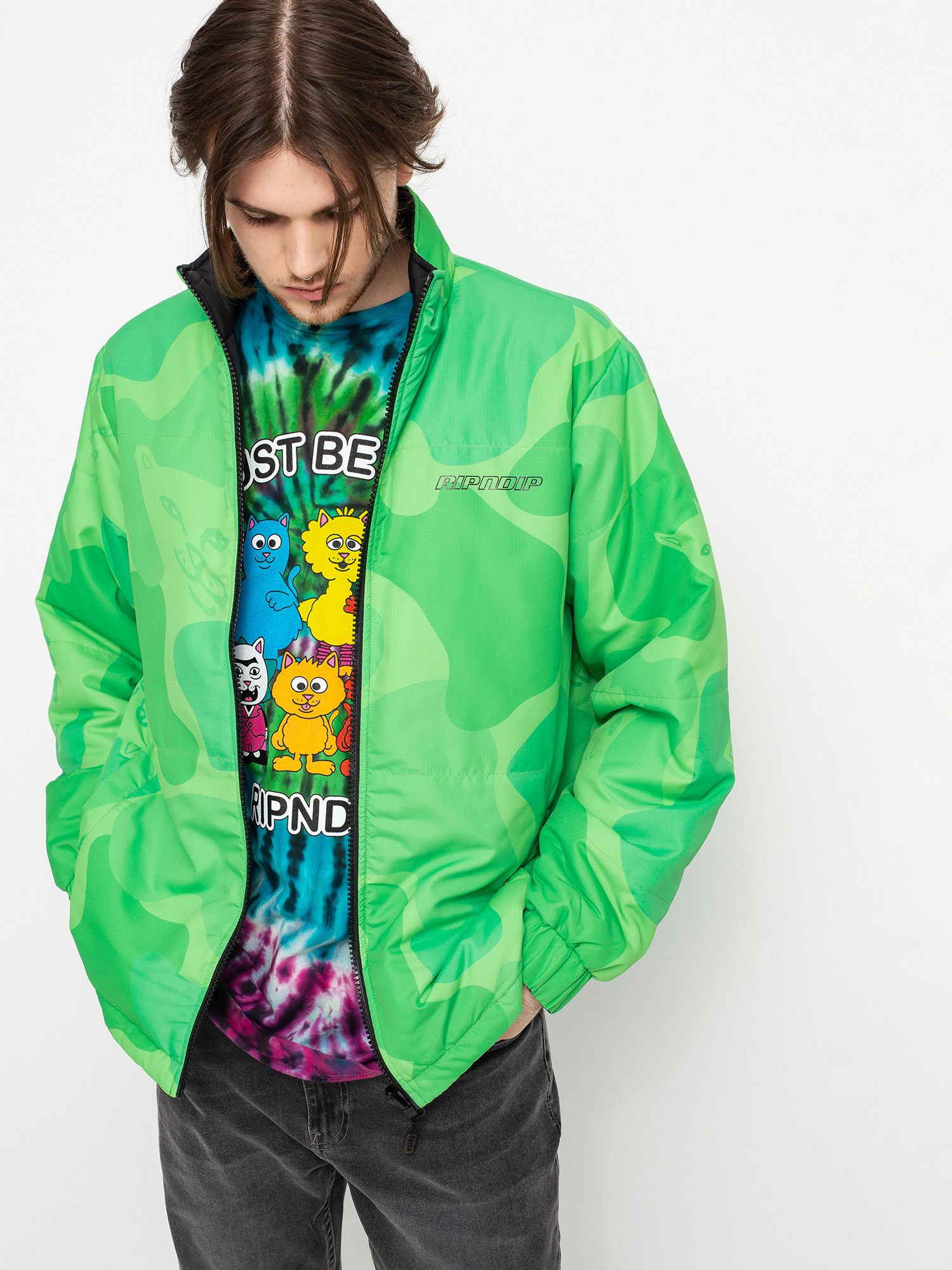 Kurtka RipNDip Neo Nerm Reversible Field Puffer (black/tonal green)