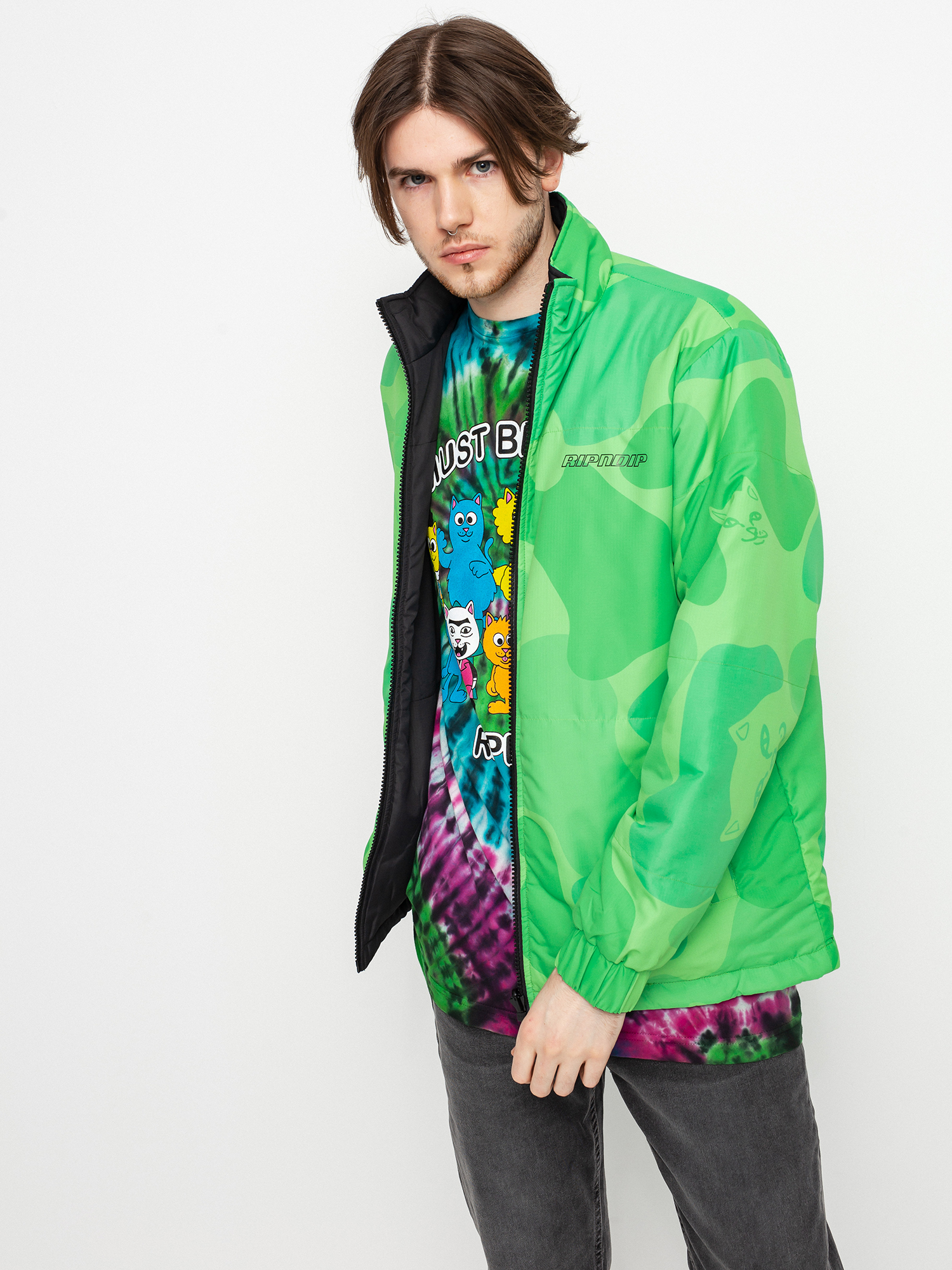 Kurtka RipNDip Neo Nerm Reversible Field Puffer (black/tonal green)