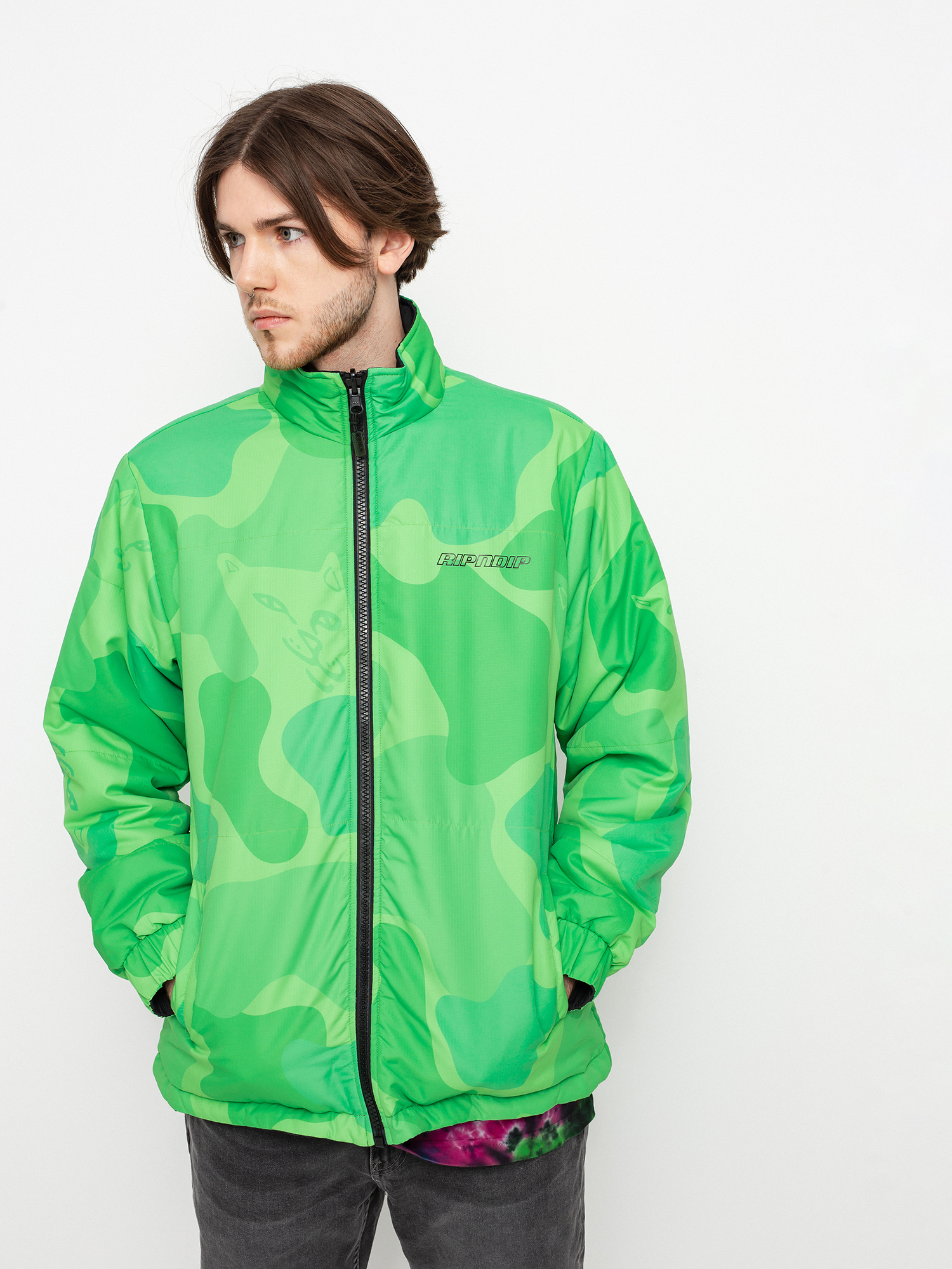 Kurtka RipNDip Neo Nerm Reversible Field Puffer (black/tonal green)