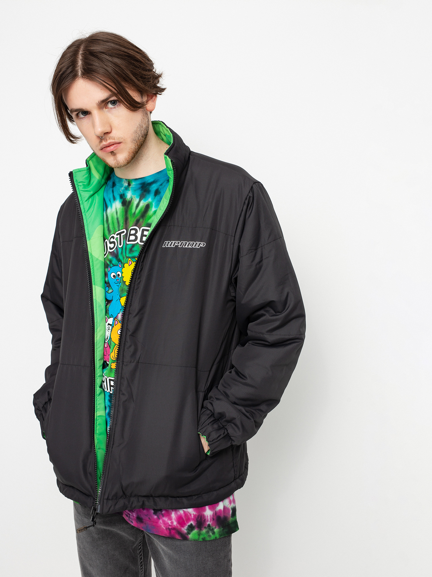 Kurtka RipNDip Neo Nerm Reversible Field Puffer (black/tonal green)