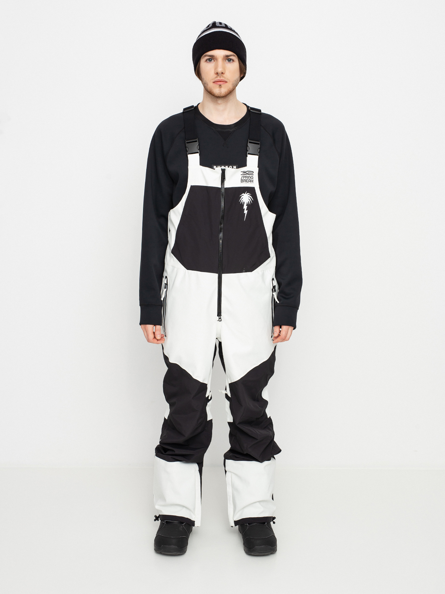 Męskie Spodnie snowboardowe ThirtyTwo Spring Break Powder Bib (white)