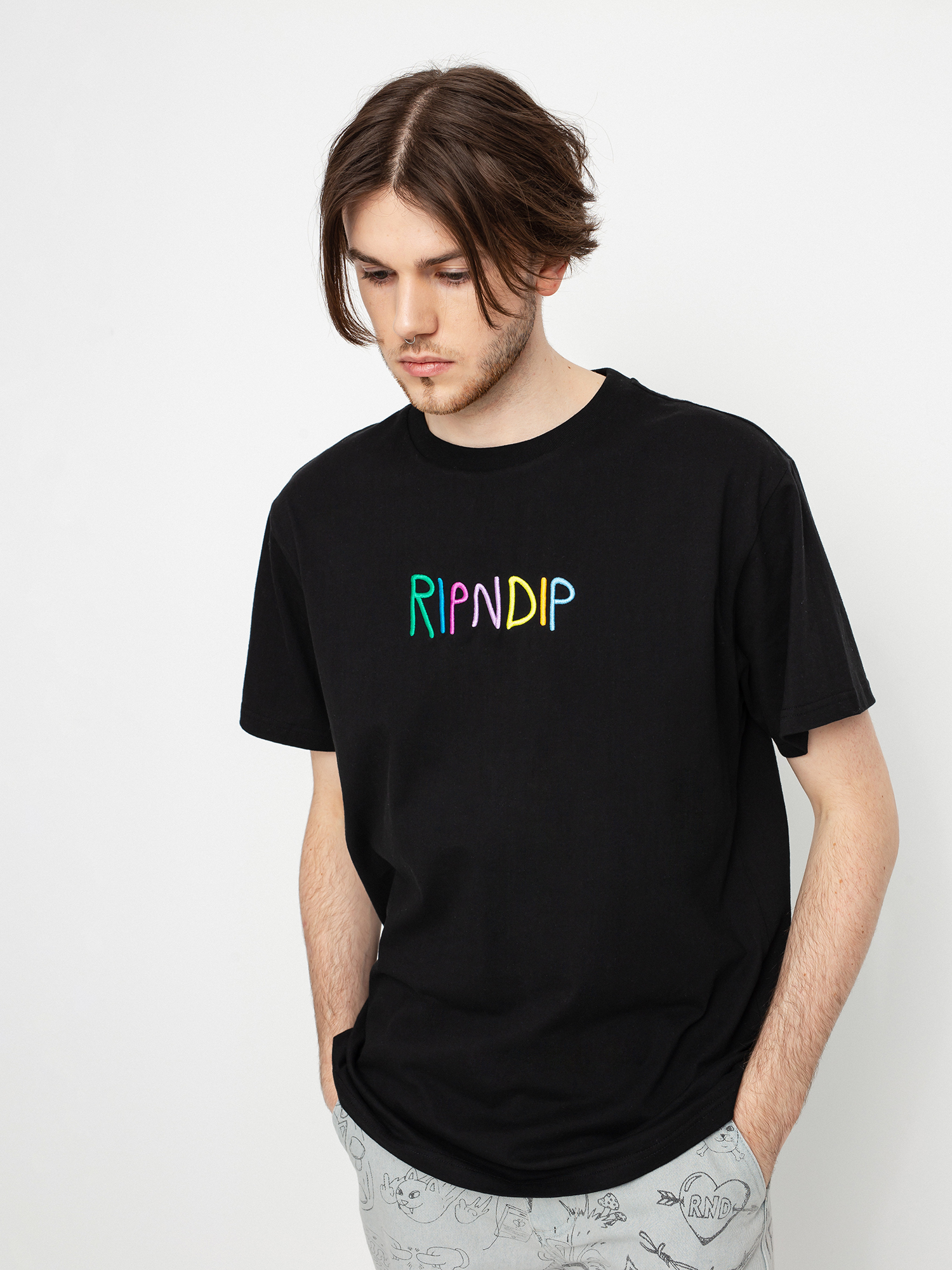 T-shirt RipNDip Logo Embroidered Art (black)