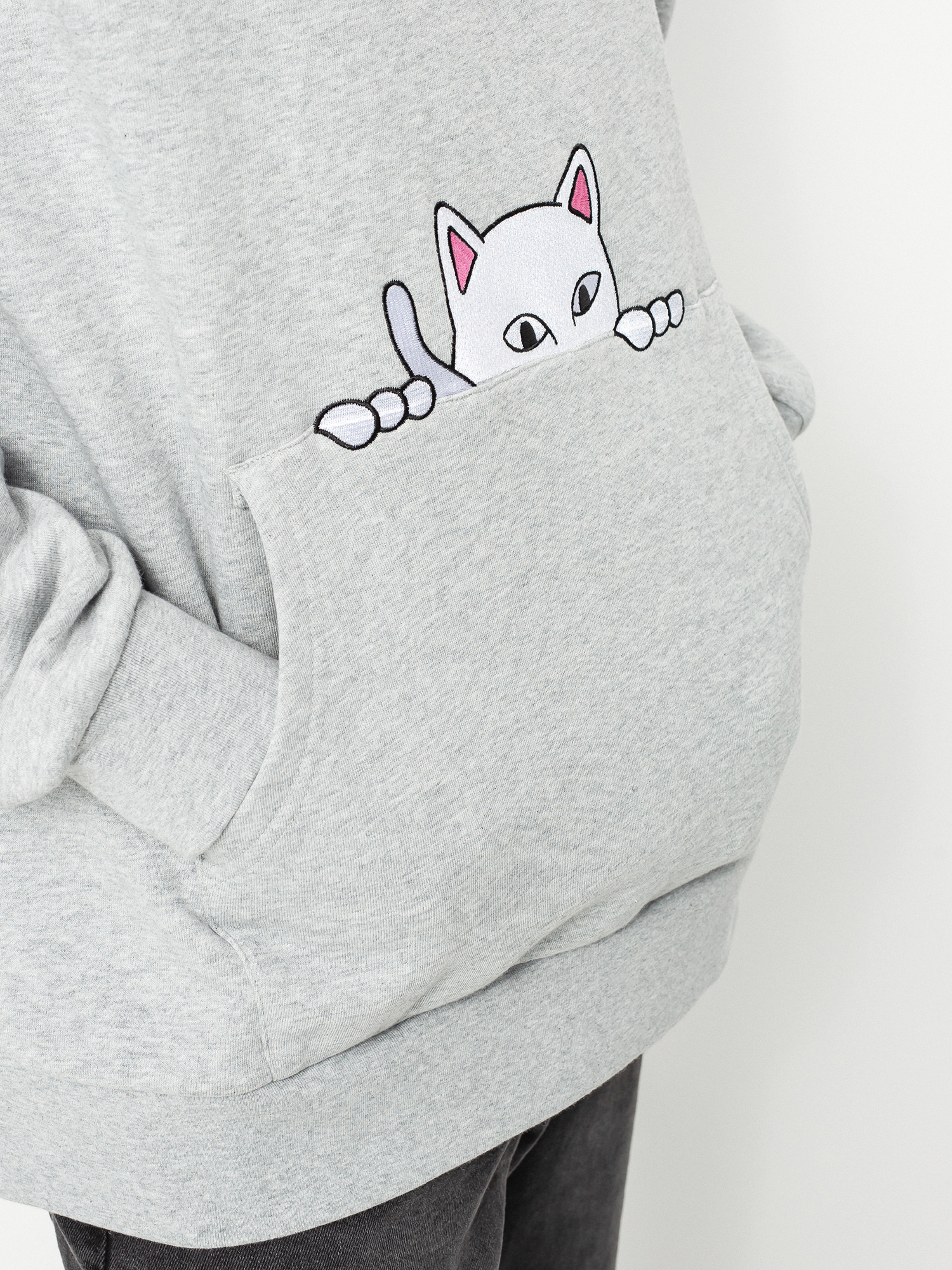 Bluza z kapturem RipNDip Peeking Nermal HD (heather grey)