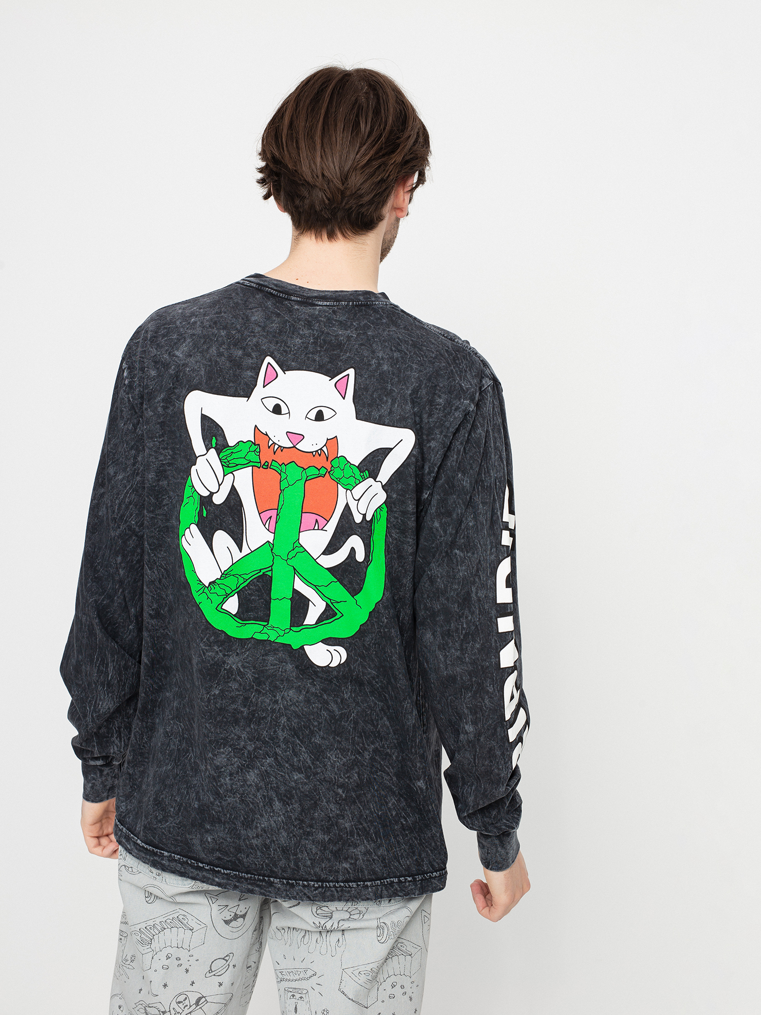 Longsleeve RipNDip Peace No Love (black mineral wash)