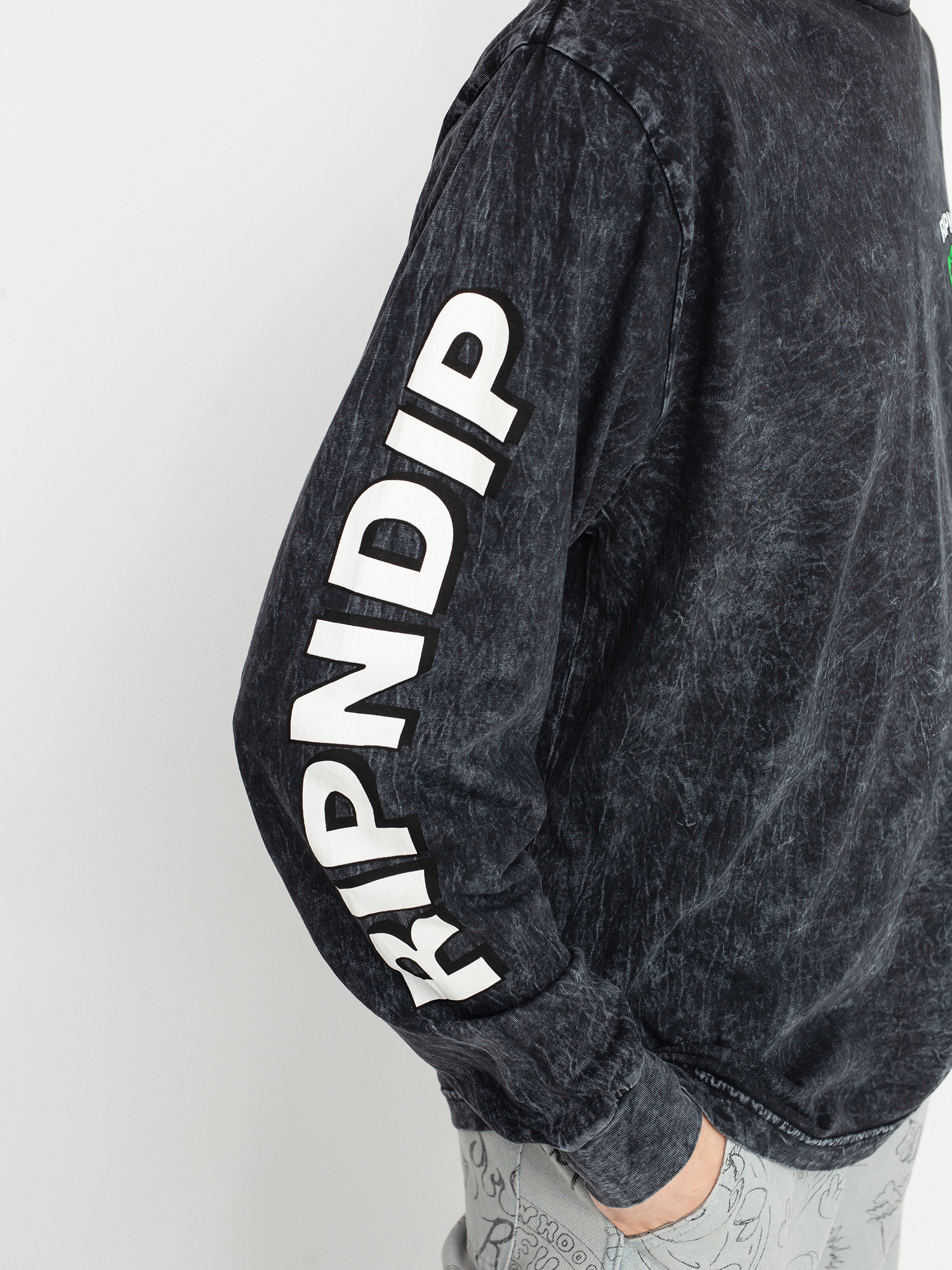 Longsleeve RipNDip Peace No Love (black mineral wash)