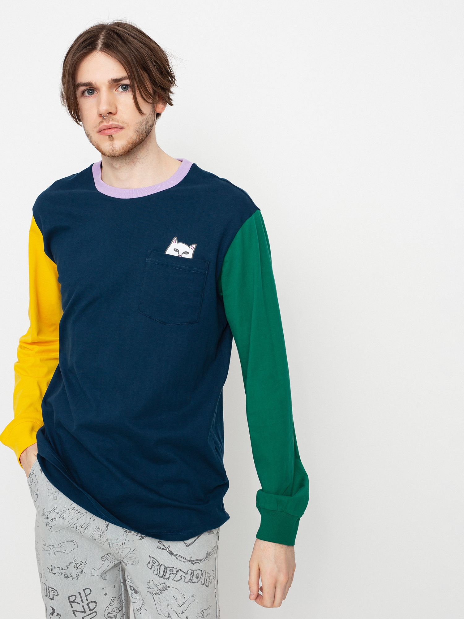Longsleeve RipNDip Lord Nermal Color Block (multi)