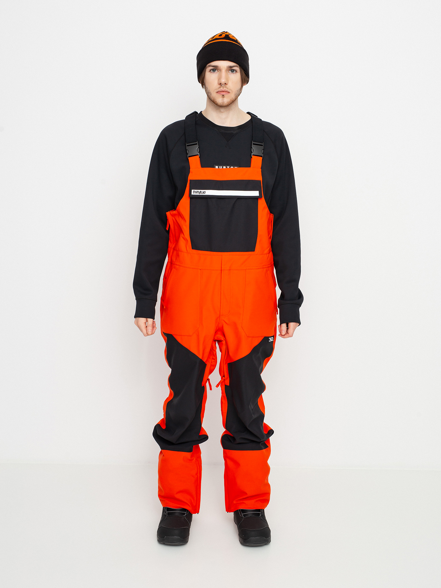 Męskie Spodnie snowboardowe ThirtyTwo Basement Bib (orange)