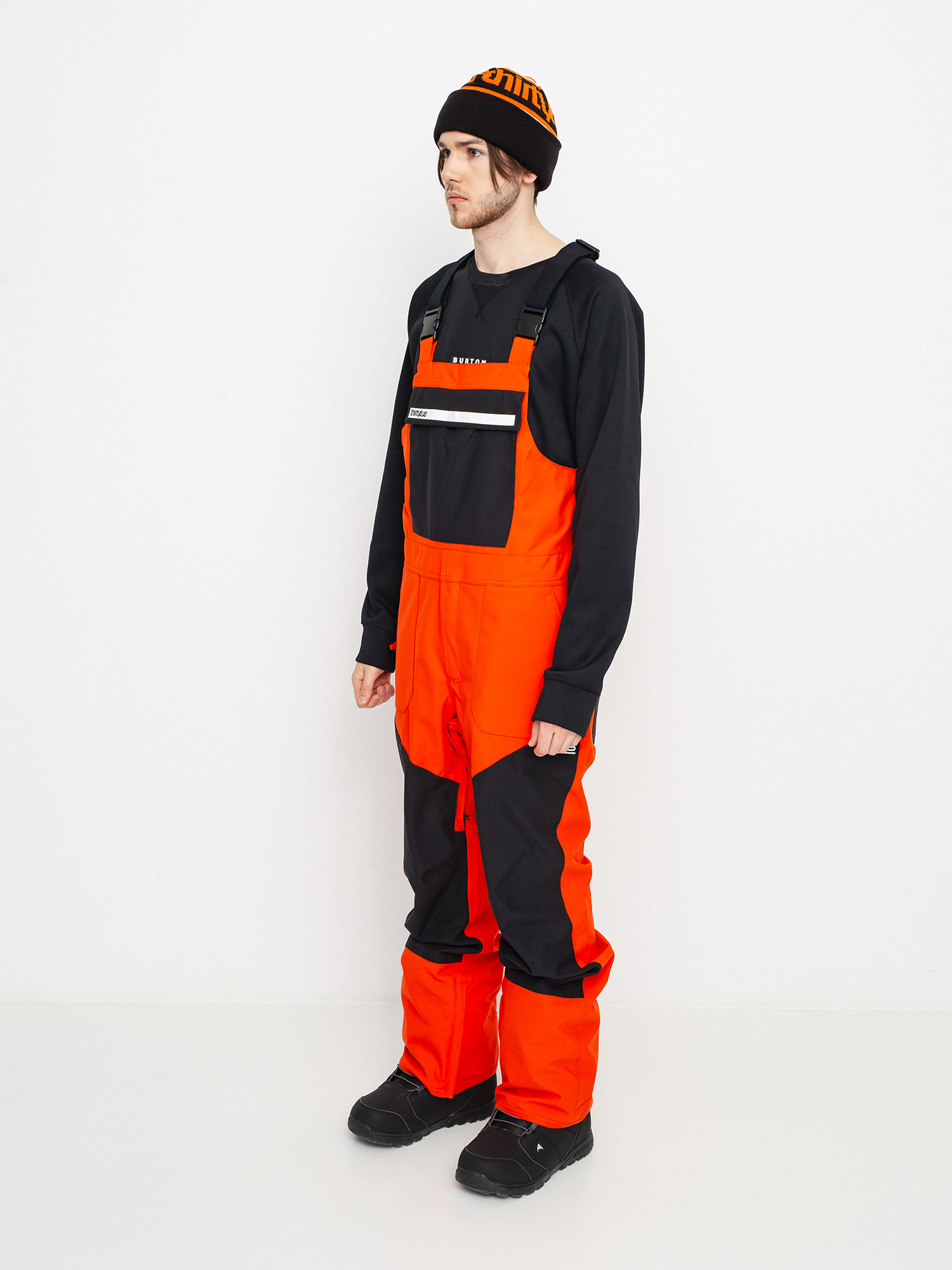 Męskie Spodnie snowboardowe ThirtyTwo Basement Bib (orange)