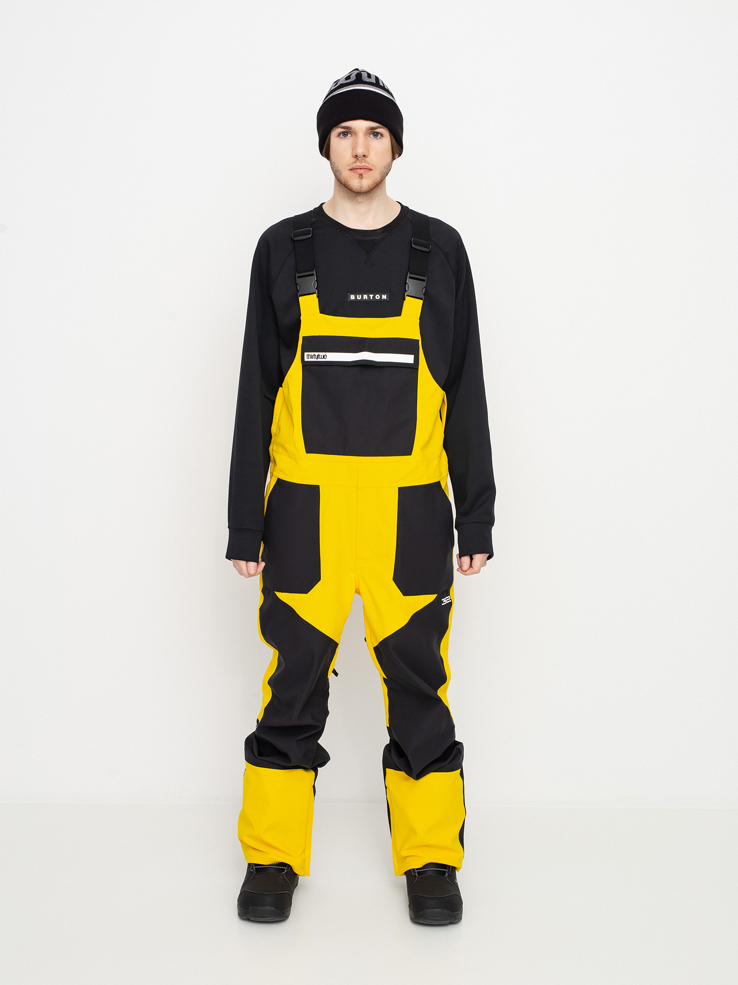Męskie Spodnie snowboardowe ThirtyTwo Basement Bib (black/gold)